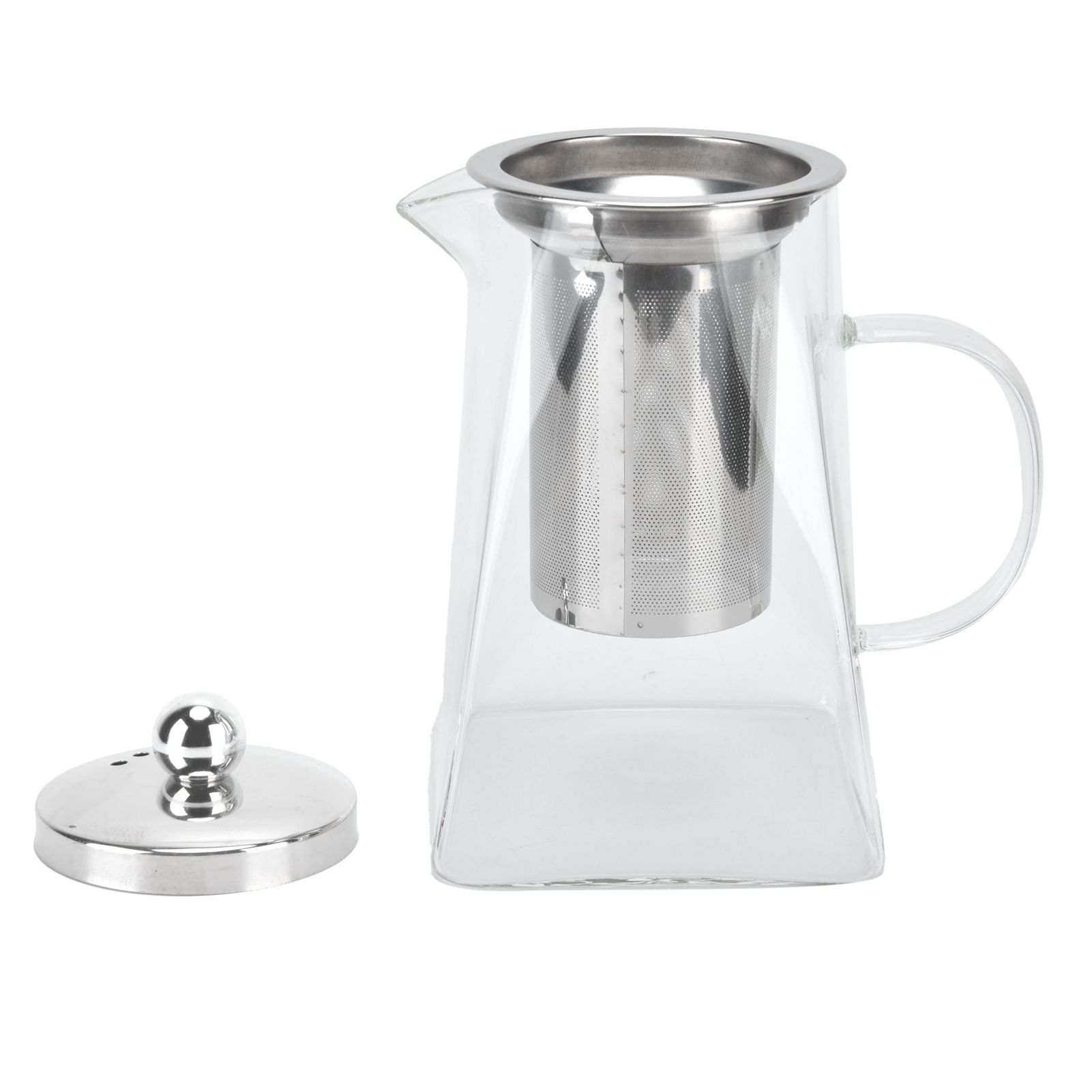 Transparent Glass Teapot with Removable 304 Stainless Steel Filter Tea Kettle view 5