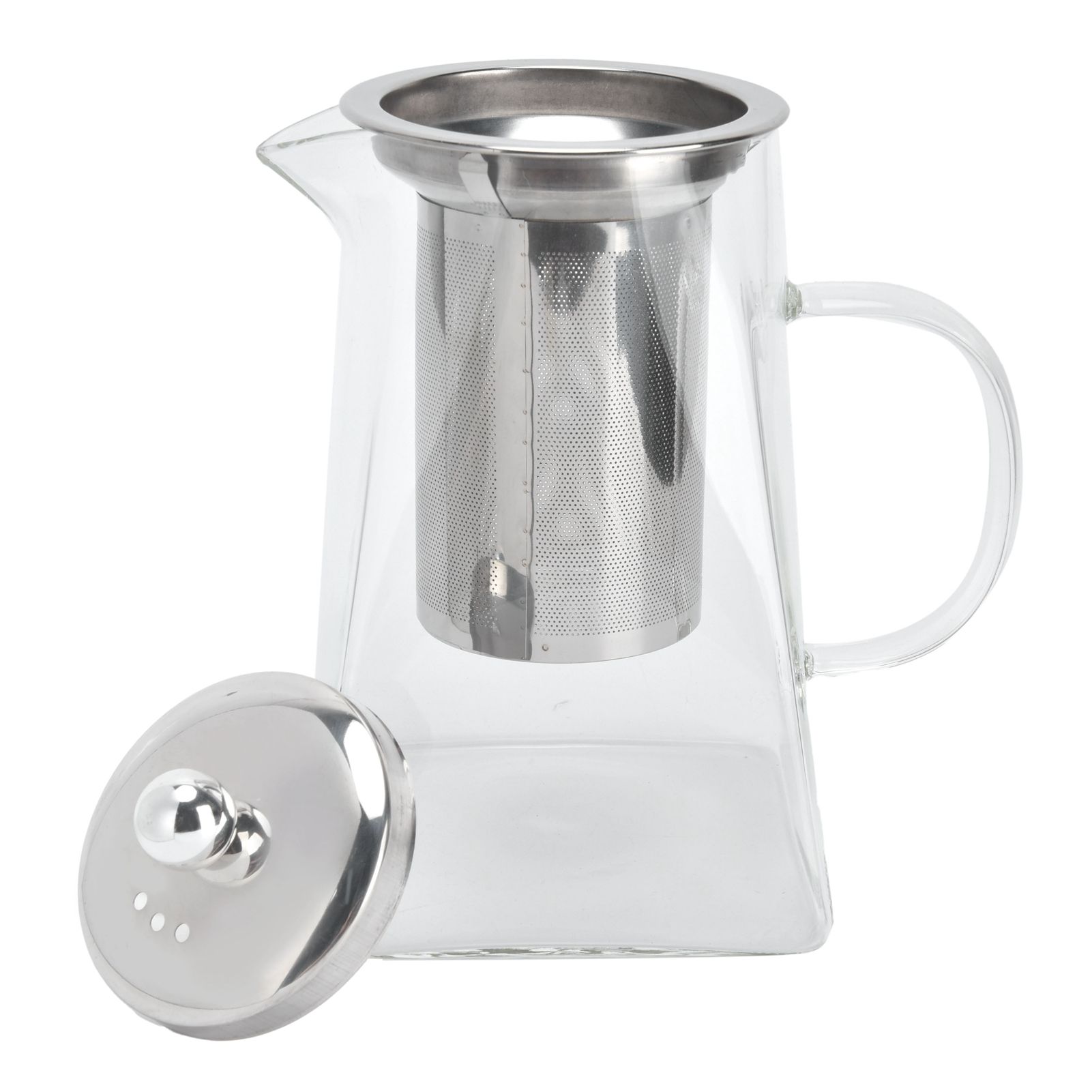 Transparent Glass Teapot with Removable 304 Stainless Steel Filter Tea Kettle view 7