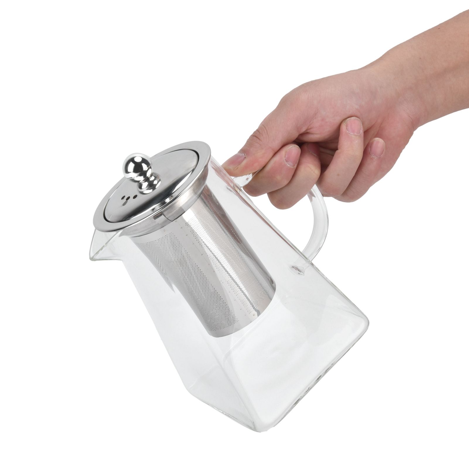 Transparent Glass Teapot with Removable 304 Stainless Steel Filter Tea Kettle view 10