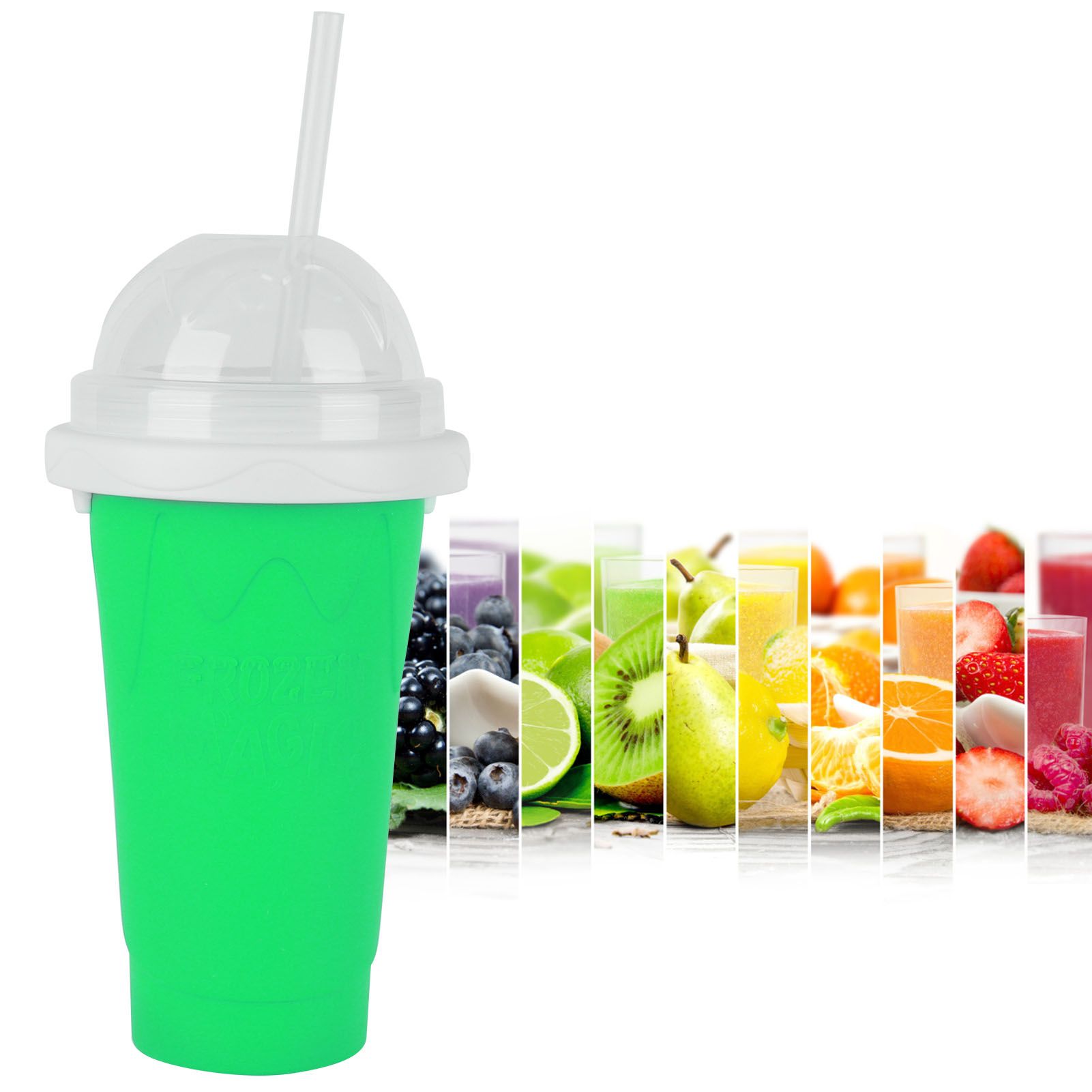 400ml Silicone Cup Reusable Portable Double Layer Squeeze Freeze Smoothie Cup view 12