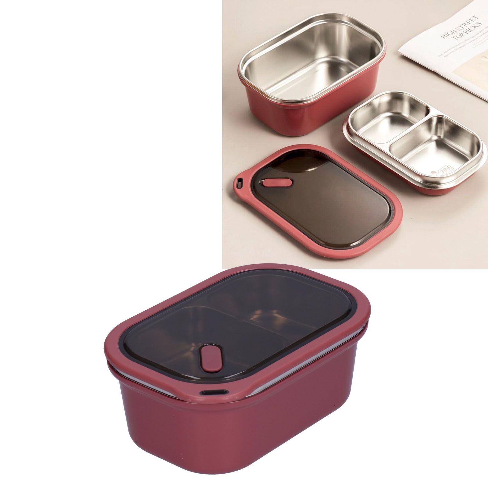 1.2L Stainless Steel Bento Box Doublelayer LeakProof Sealed Food Container view 11