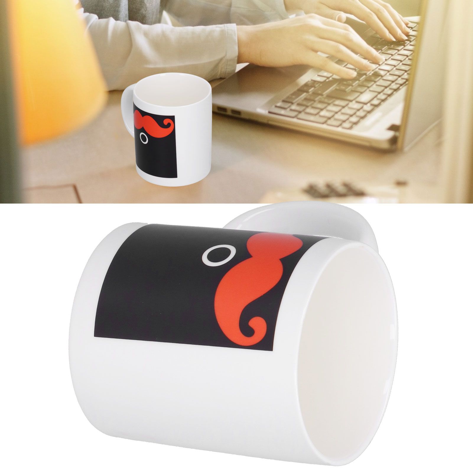 Beard Pattern Innovative Thermal Induction Mug Color Changing Cup for Office view 11