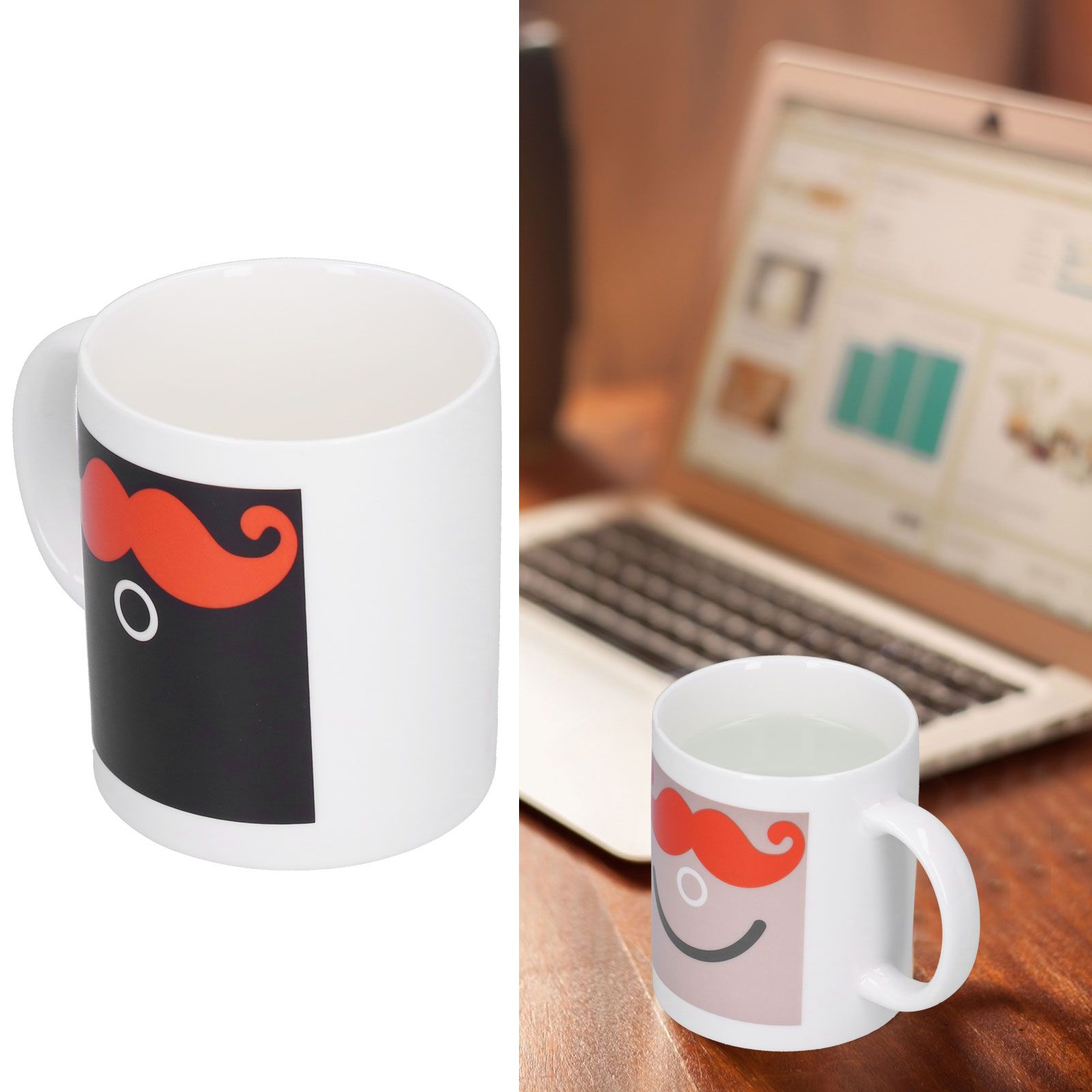 Beard Pattern Innovative Thermal Induction Mug Color Changing Cup for Office view 12