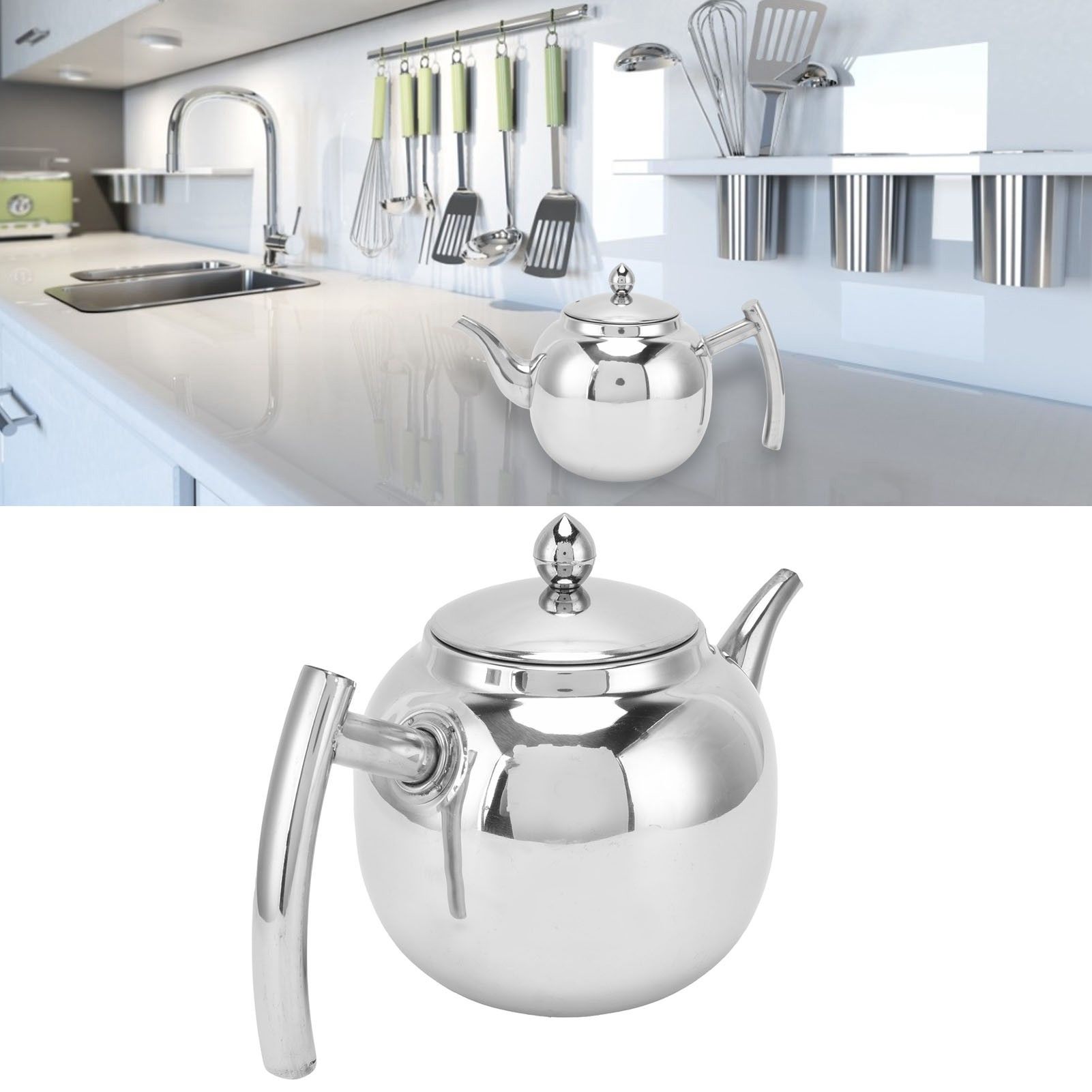 Household Teapot Stainless Steel Tea Pot Cold Water Kettle with Filter for view 11