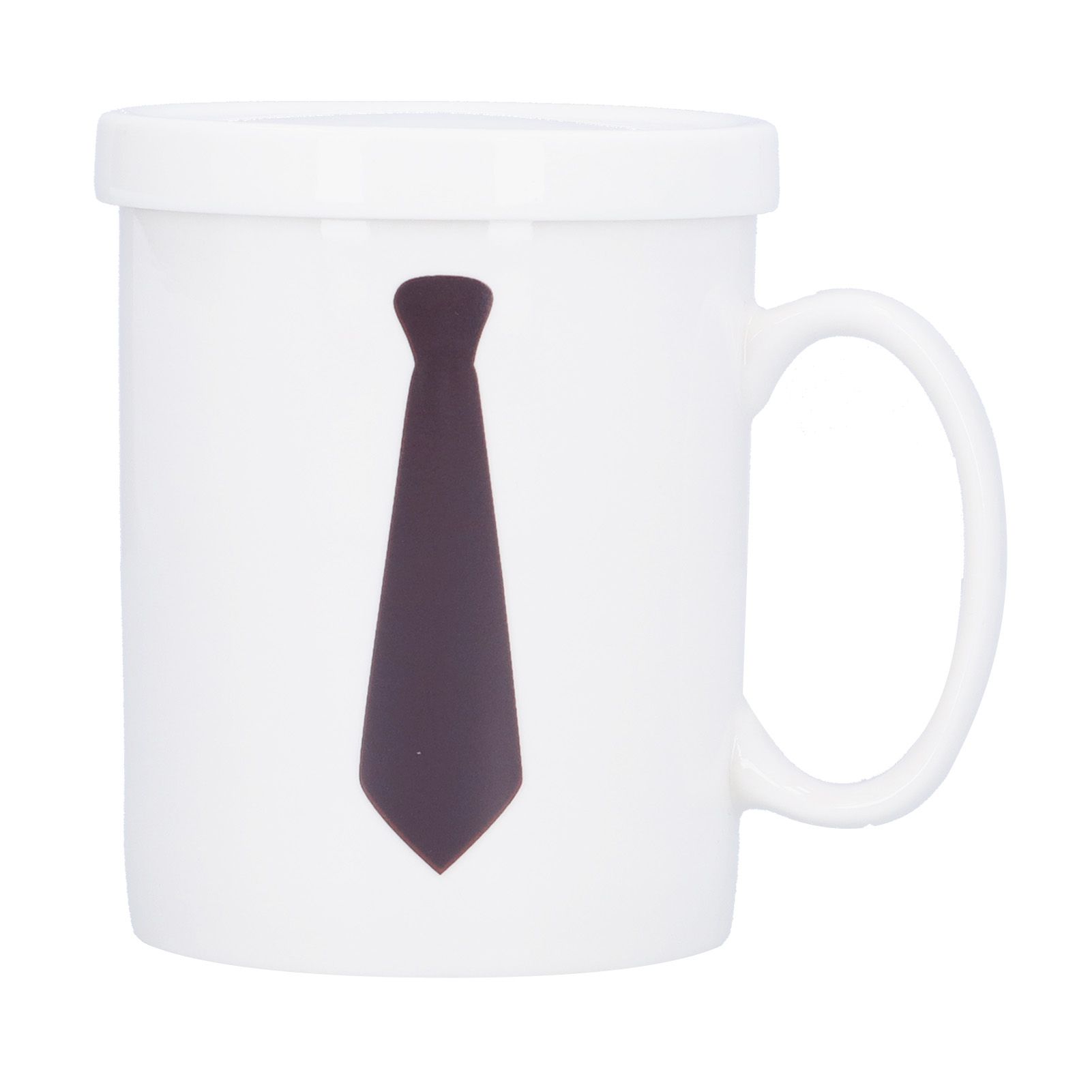 Necktie Pattern Color Changing Cup ThermoSensitive Coffee Mug with Cover for