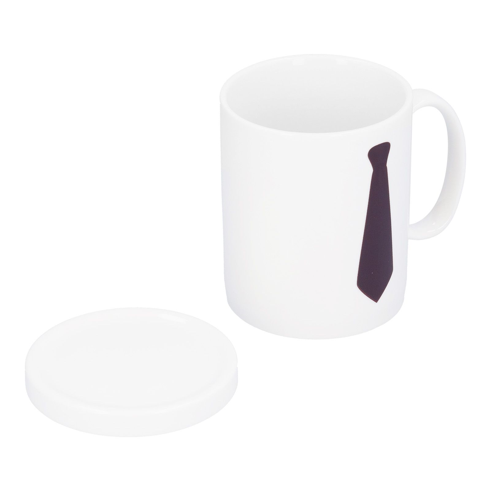 Necktie Pattern Color Changing Cup ThermoSensitive Coffee Mug with Cover for view 6