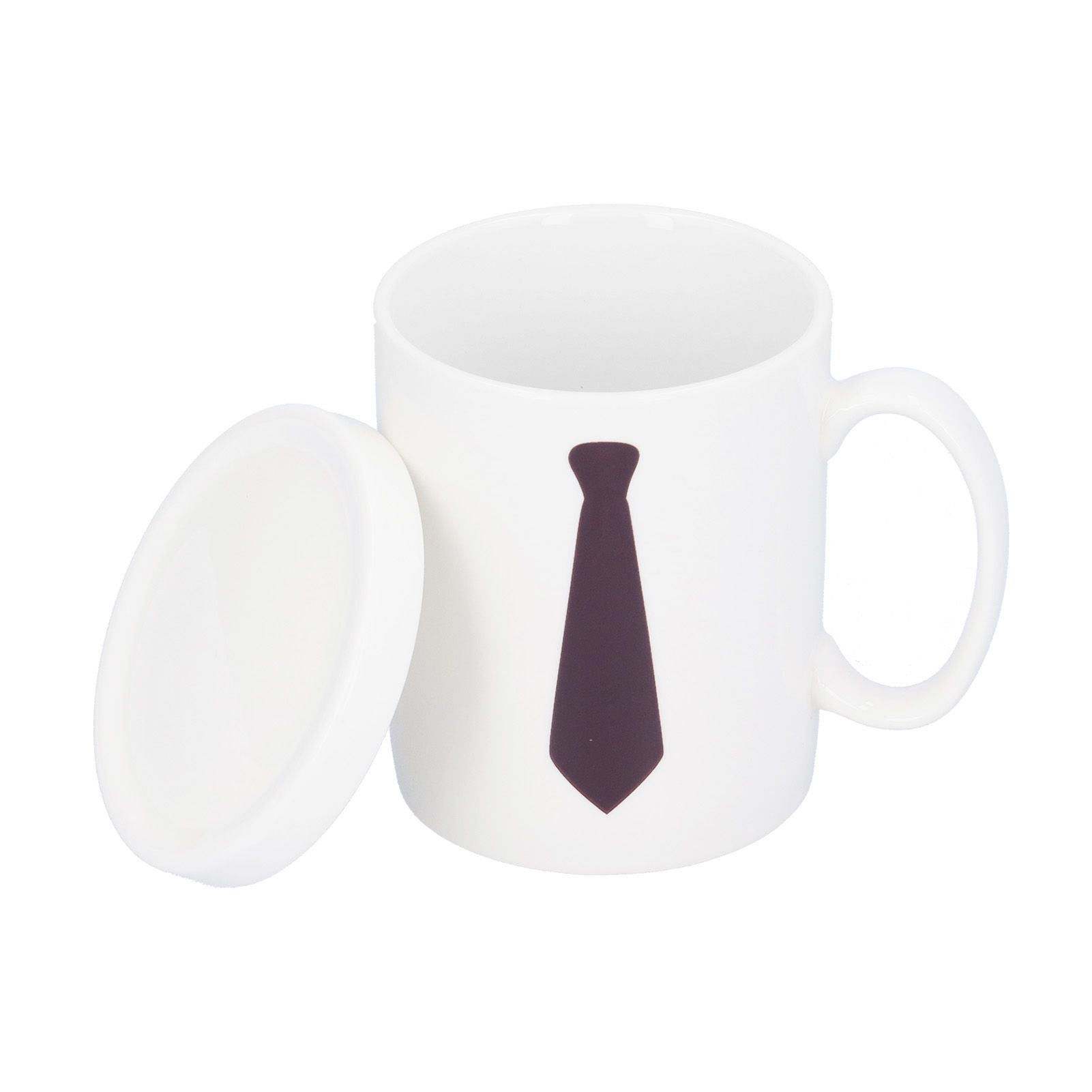 Necktie Pattern Color Changing Cup ThermoSensitive Coffee Mug with Cover for view 8