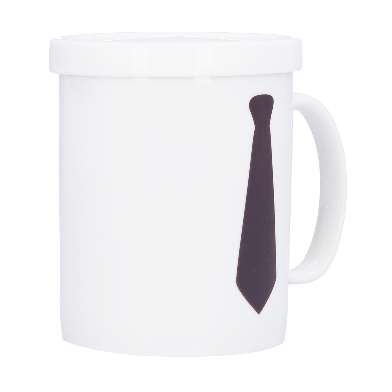 Necktie Pattern Color Changing Cup ThermoSensitive Coffee Mug with Cover for view 9