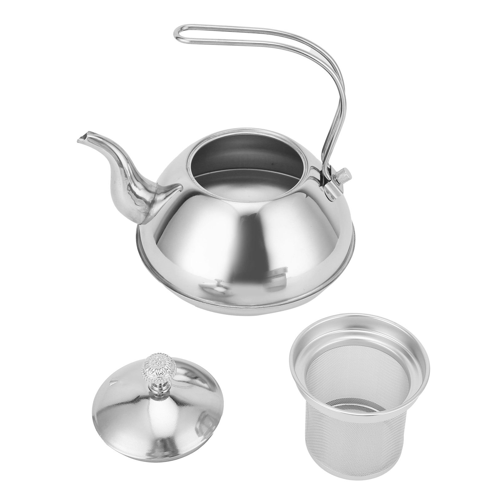 Stainless Steel Teapot with Tea Infuser Thickened NonMagnetic Kettle for Home view 2