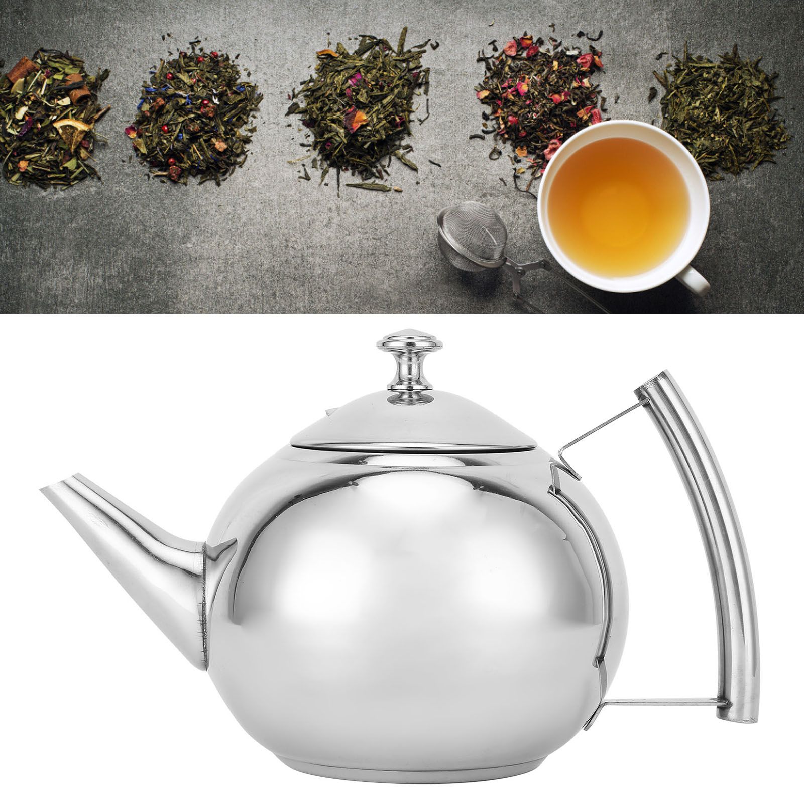 Stainless Steel Teapot Nontoxic Tea Pot Kettle with Filter for Brewing Loose view 11