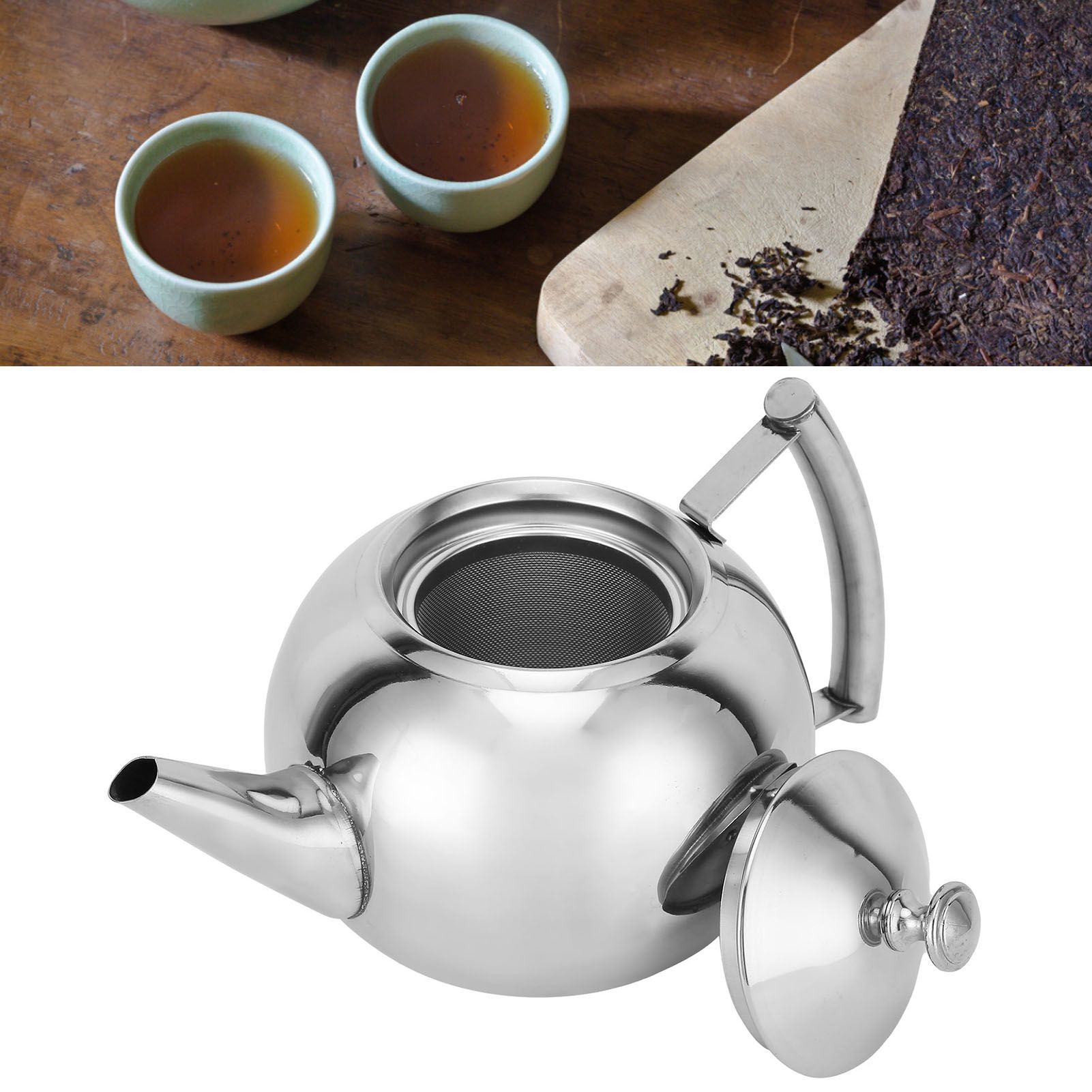Stainless Steel Teapot Nontoxic Tea Pot Kettle with Filter for Brewing Loose view 12