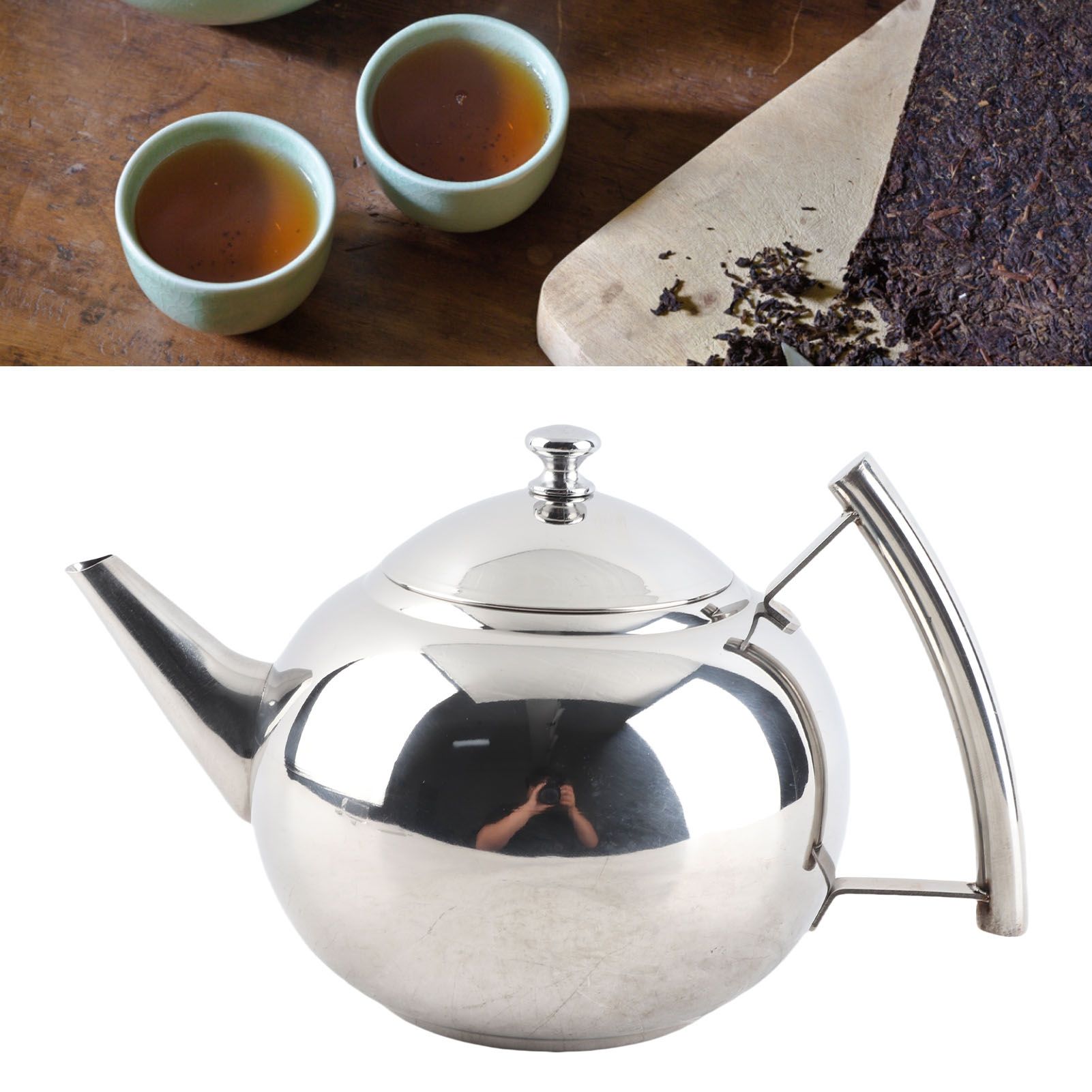 Stainless Steel Teapot Nontoxic Tea Pot Kettle with Filter for Brewing Loose view 12