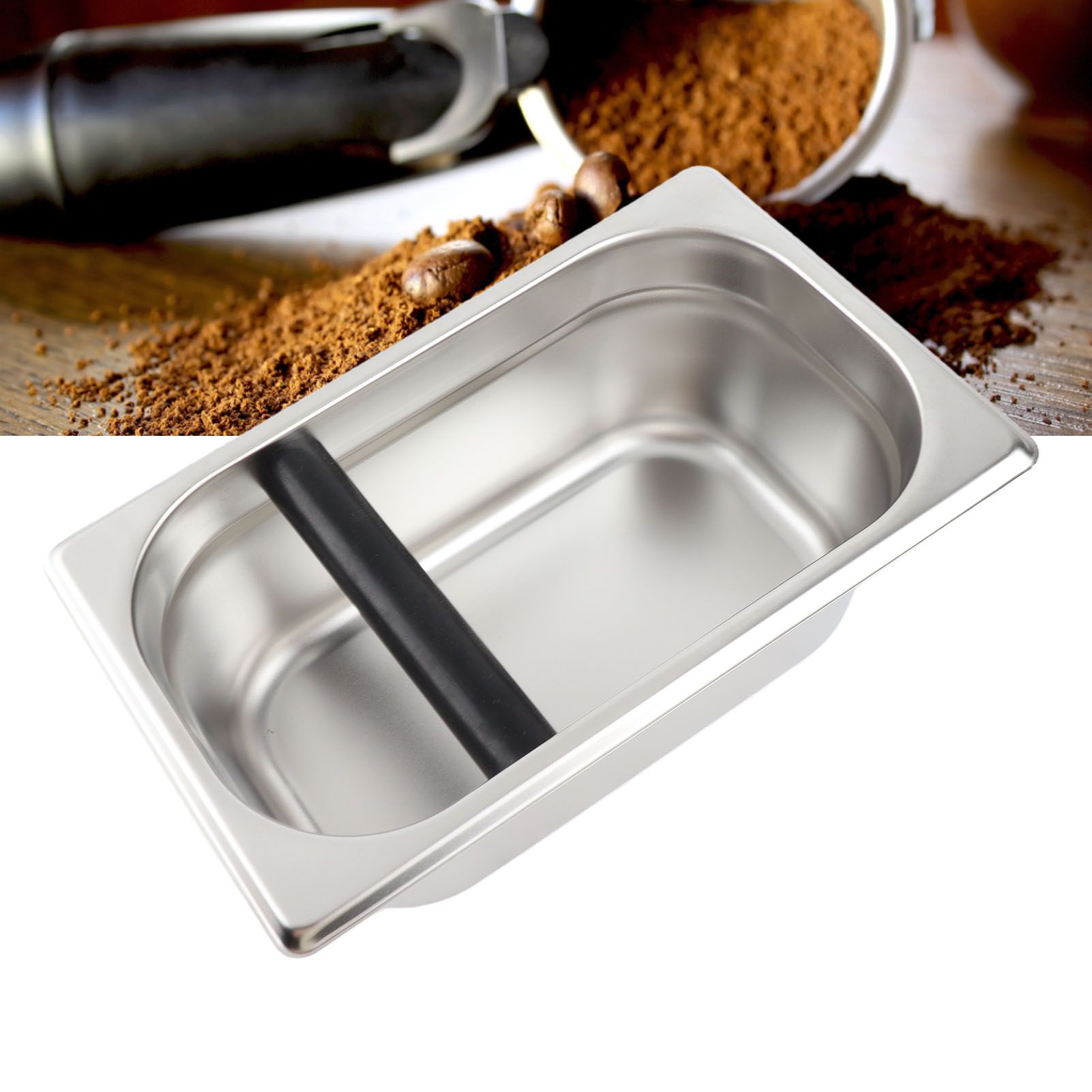Large Coffee Knock Box Stainless Steel Coffee Grounds Container Residue Bucket view 11