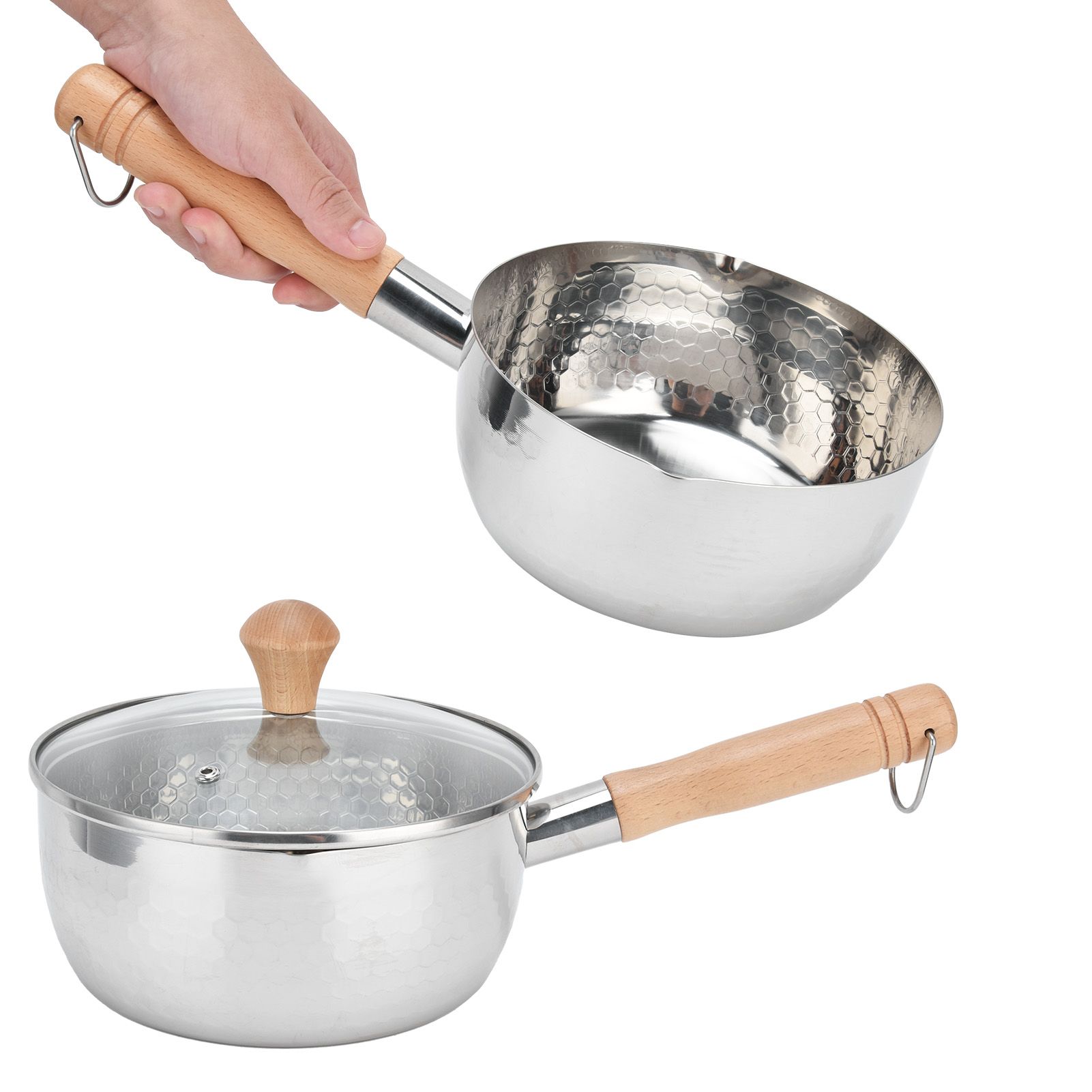 Saucepan Stainless Steel Pot Supplement Food Pot with Single Handle Cover for view 10