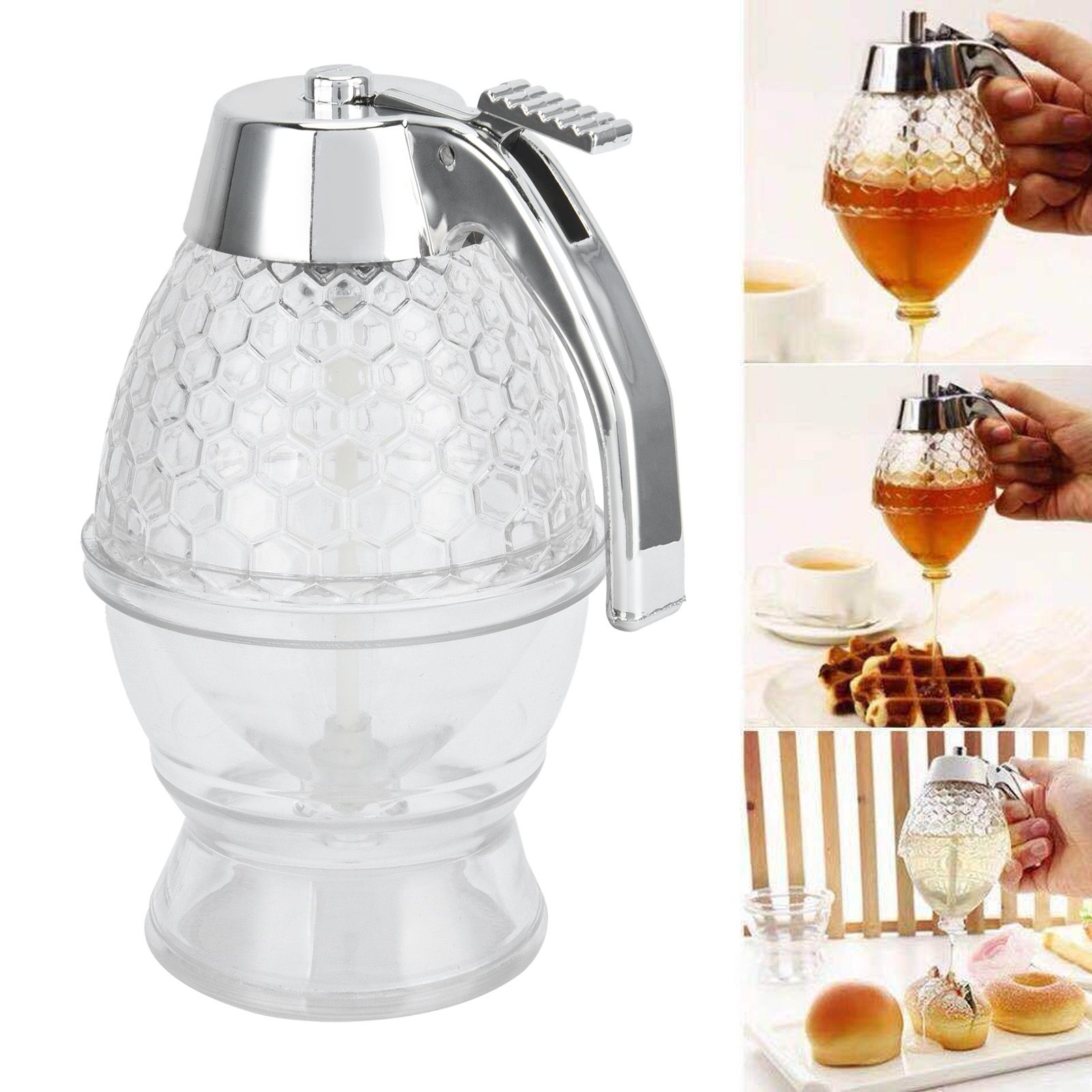 Syrup Honey Squeezing Dispenser Kitchen Liquid Storage Seasoning Jar for Home view 11
