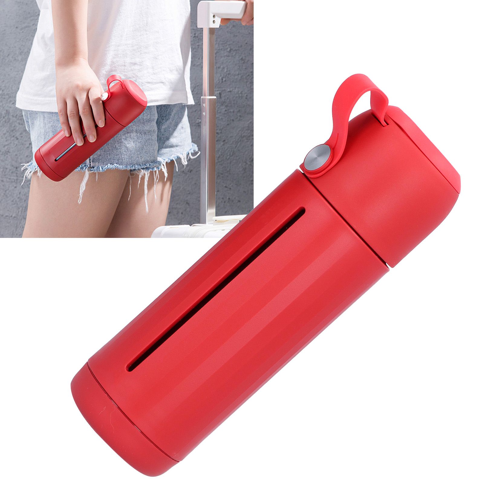 310ml Glass Cup with Lid Portable Dual Purpose Water Mug Bottle for School view 11