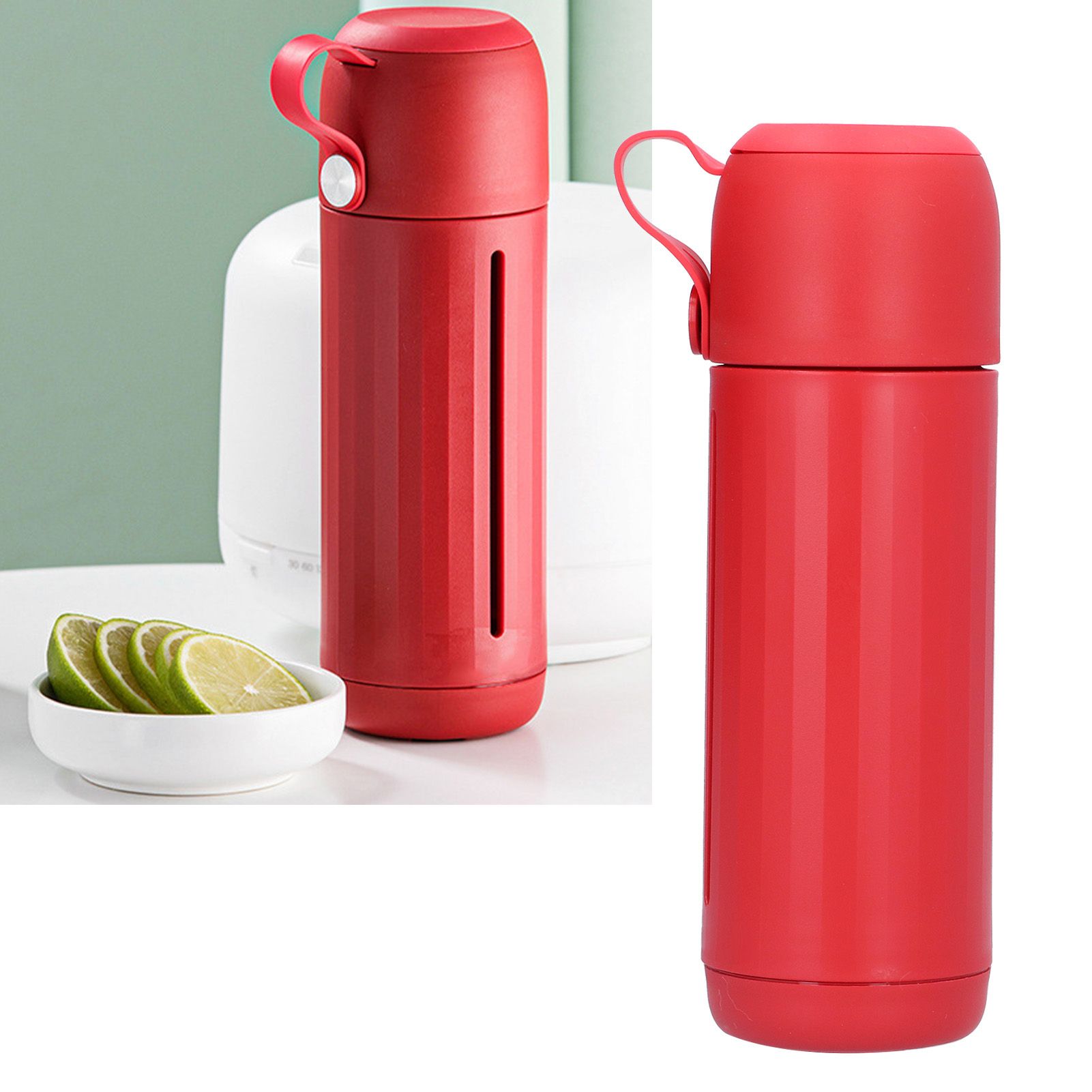 310ml Glass Cup with Lid Portable Dual Purpose Water Mug Bottle for School view 12