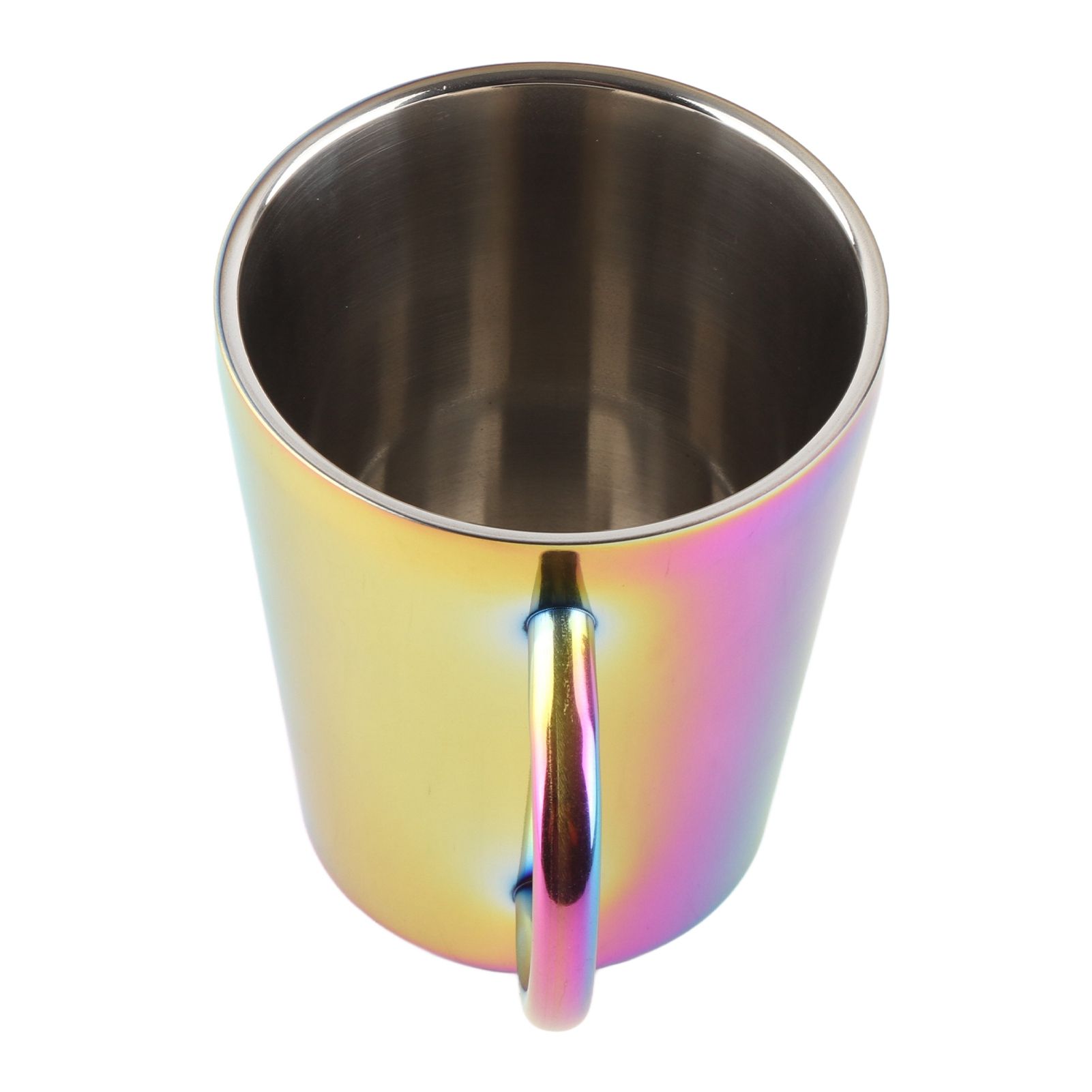 300ml Double Layer Water Cup with Handle Stainless Steel Coffee Insulated Mug