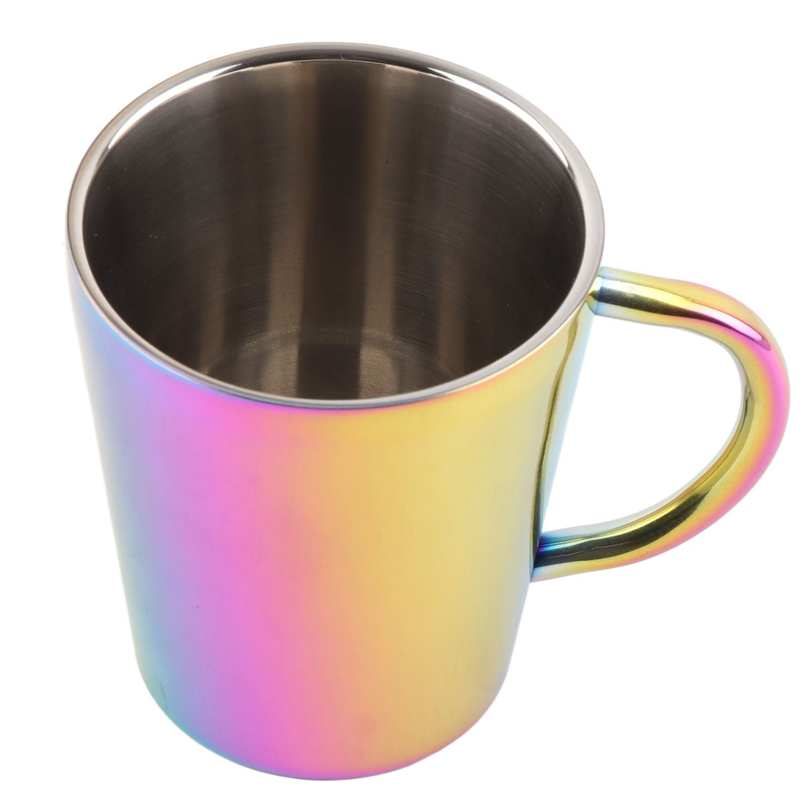 300ml Double Layer Water Cup with Handle Stainless Steel Coffee Insulated Mug view 2