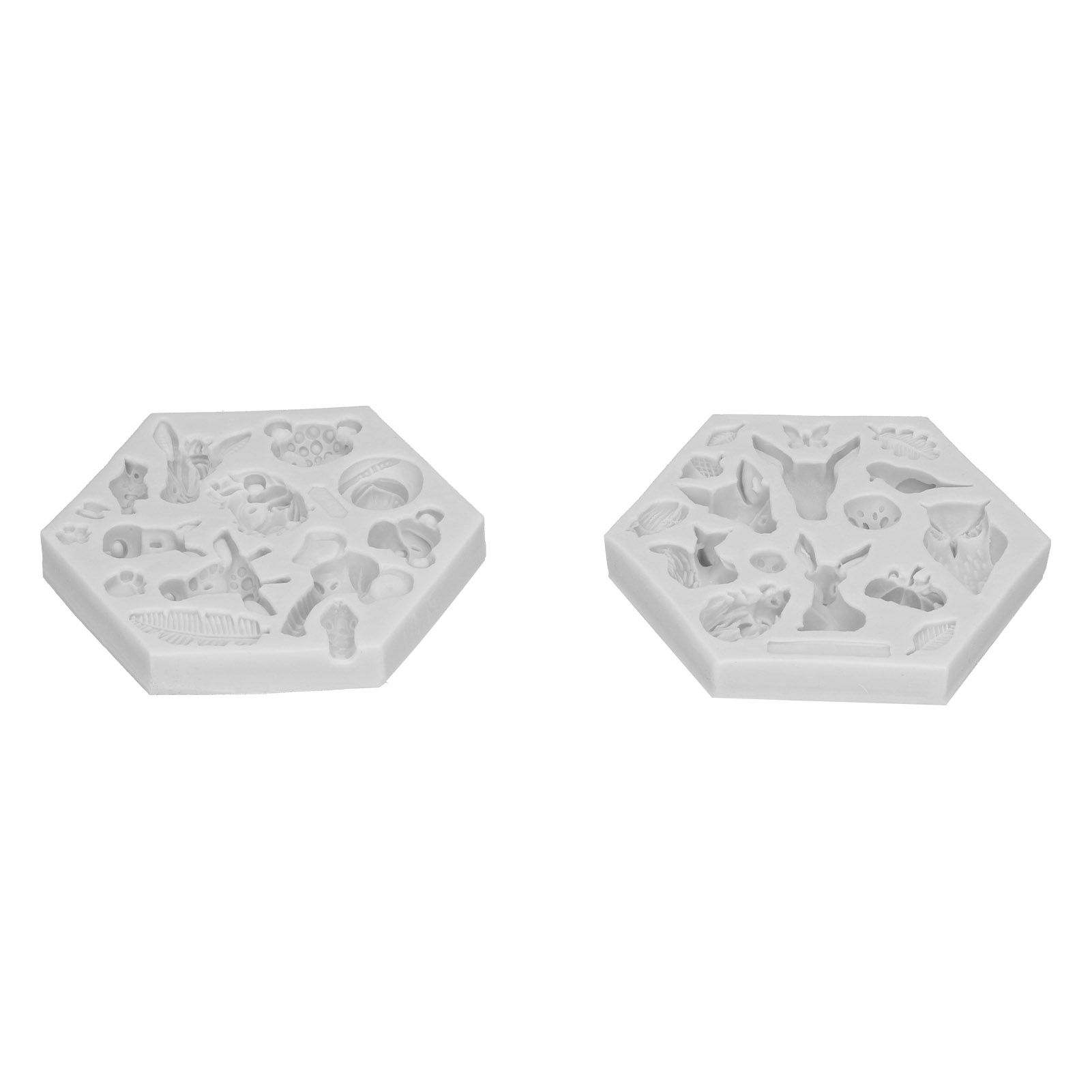 2Pcs/Set Animal Pattern Silicone Fondant Mold Chocolate Soap Cake Maker Mold
