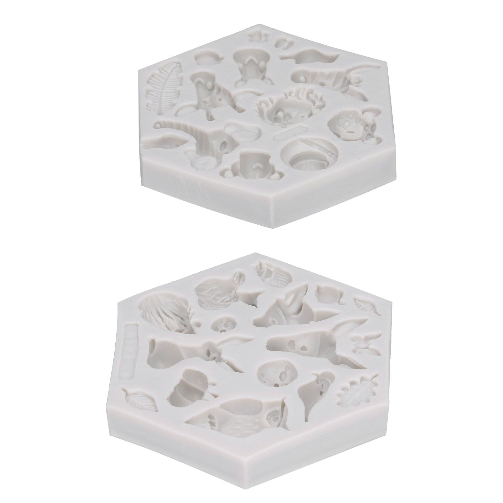 2Pcs/Set Animal Pattern Silicone Fondant Mold Chocolate Soap Cake Maker Mold view 4