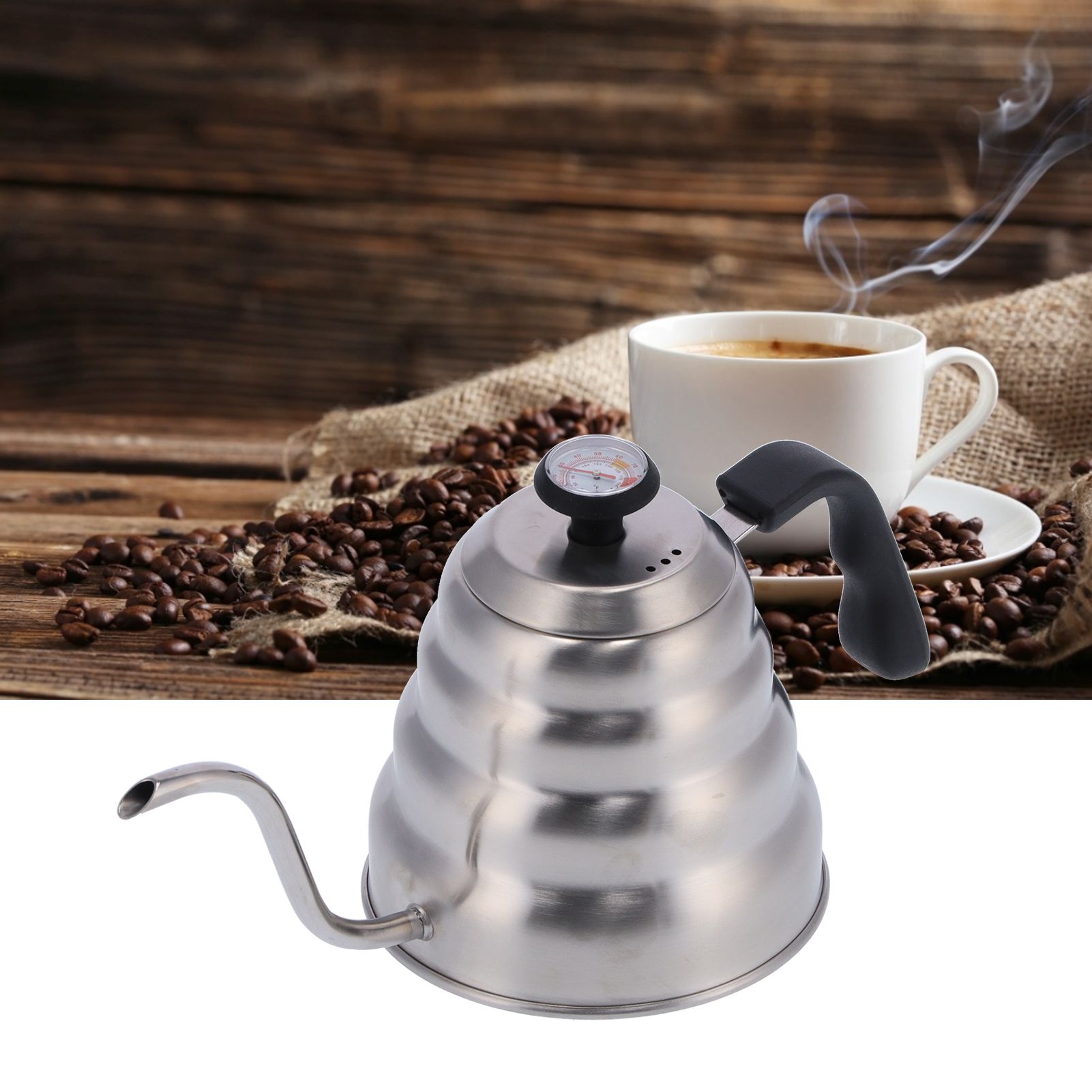 Coffee Pot 1200ML Stainless Steel Pot with Thermometer Gooseneck Hand Coffee view 11