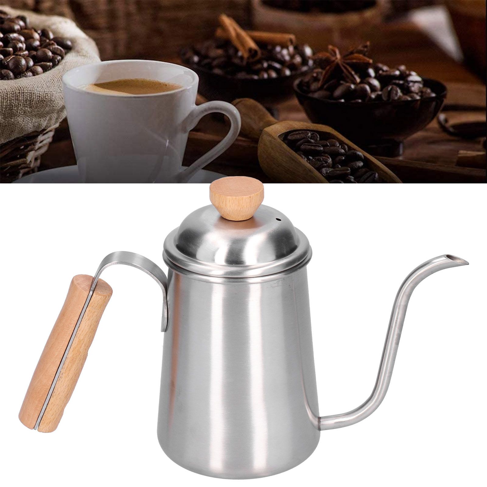 650ML Drip Coffee Pot Stainless Steel Long Gooseneck Spout Coffee Kettle with view 11