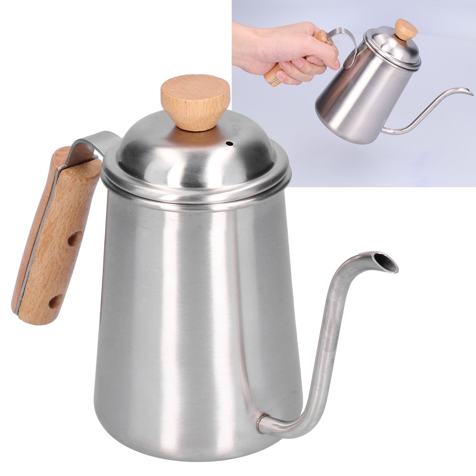 650ML Drip Coffee Pot Stainless Steel Long Gooseneck Spout Coffee Kettle with view 12