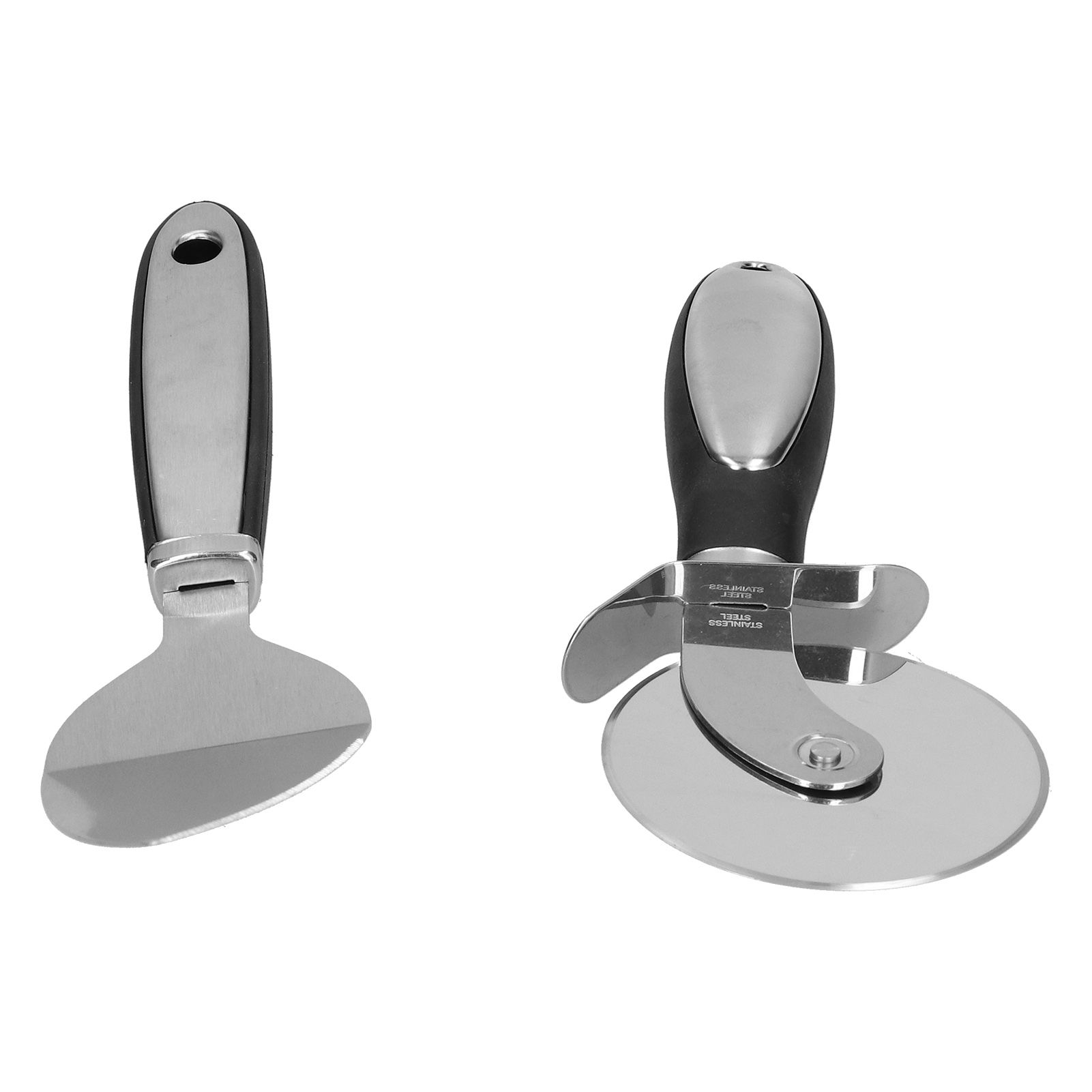 2Pcs set Pizza Cutter Spatula Stainless Steel Pizza Spatula Spade with Non view 5