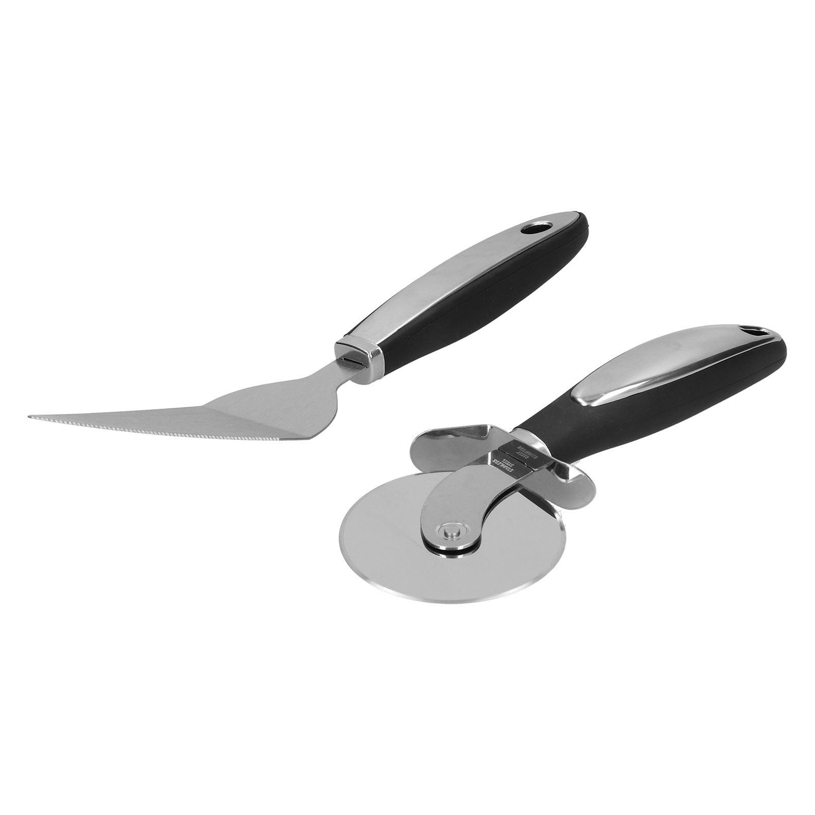 2Pcs set Pizza Cutter Spatula Stainless Steel Pizza Spatula Spade with Non view 6