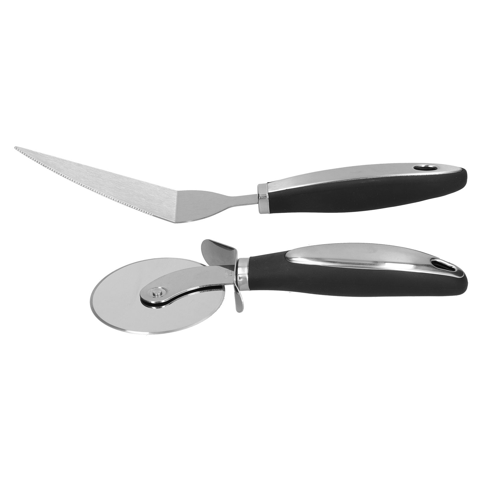 2Pcs set Pizza Cutter Spatula Stainless Steel Pizza Spatula Spade with Non view 7