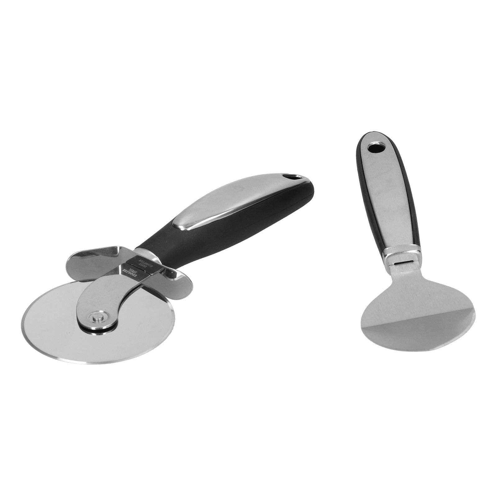 2Pcs set Pizza Cutter Spatula Stainless Steel Pizza Spatula Spade with Non view 9
