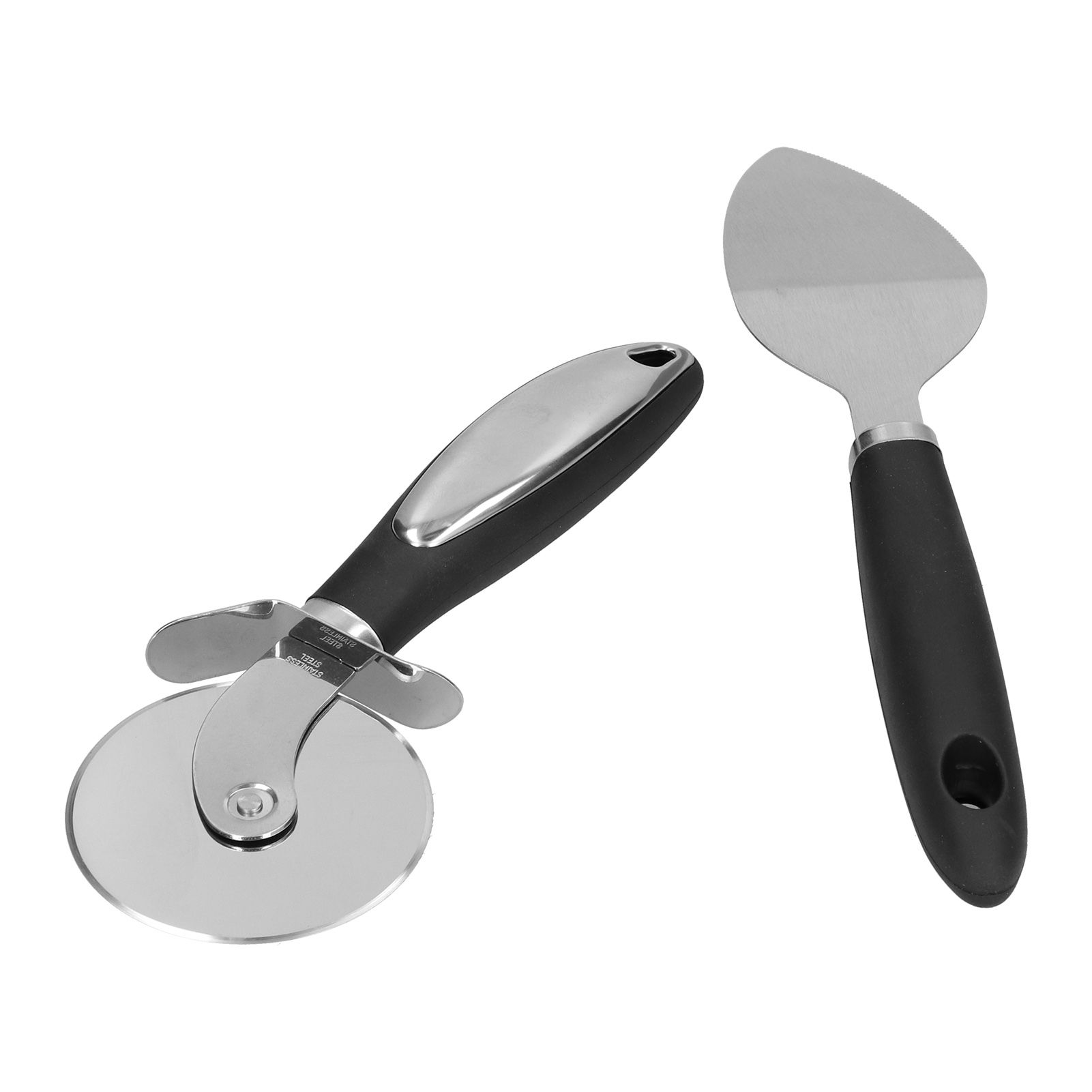 2Pcs set Pizza Cutter Spatula Stainless Steel Pizza Spatula Spade with Non view 10