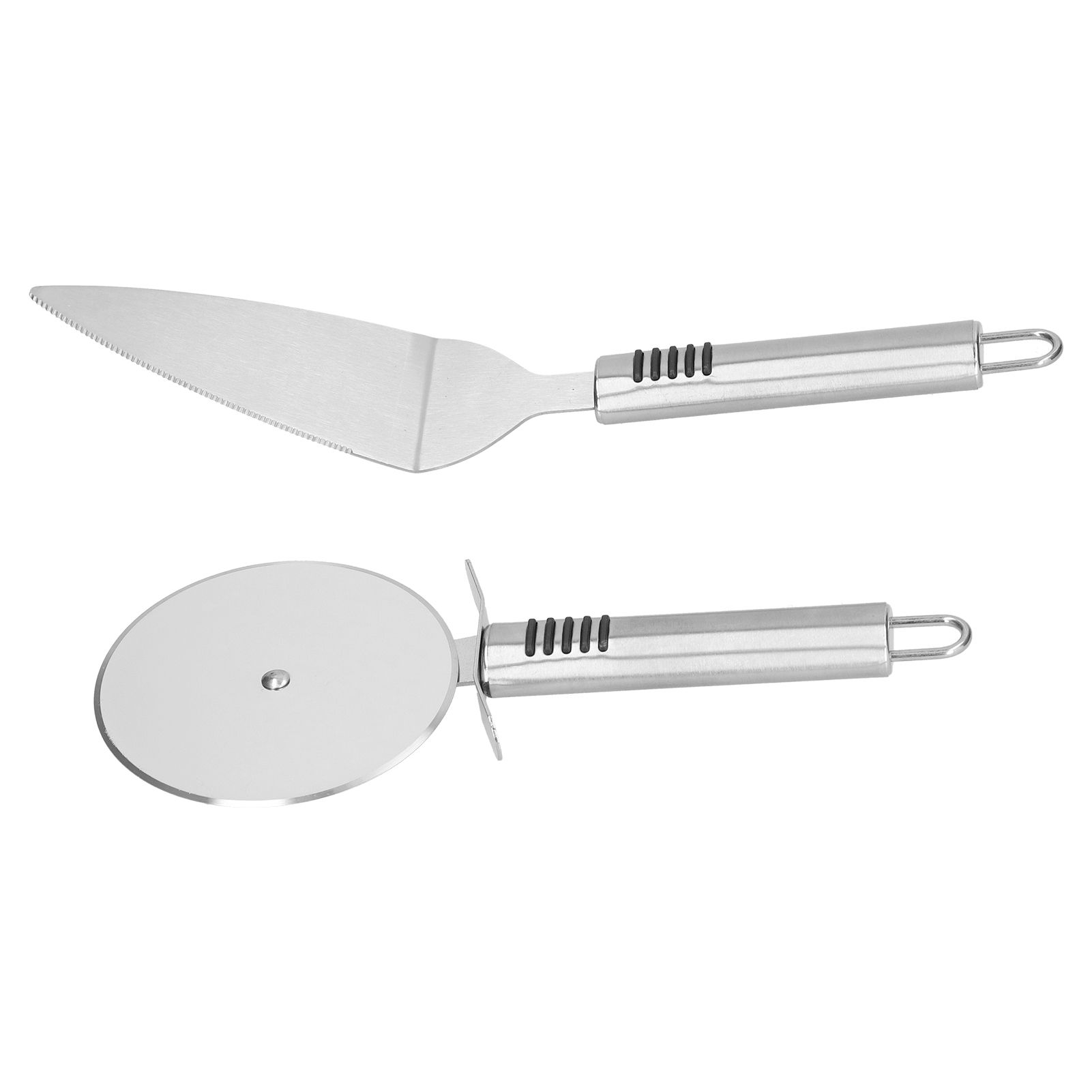 Pizza Cutter 2PCS Stainless Steel Blade Polishing Process Ergonomic Handle view 2