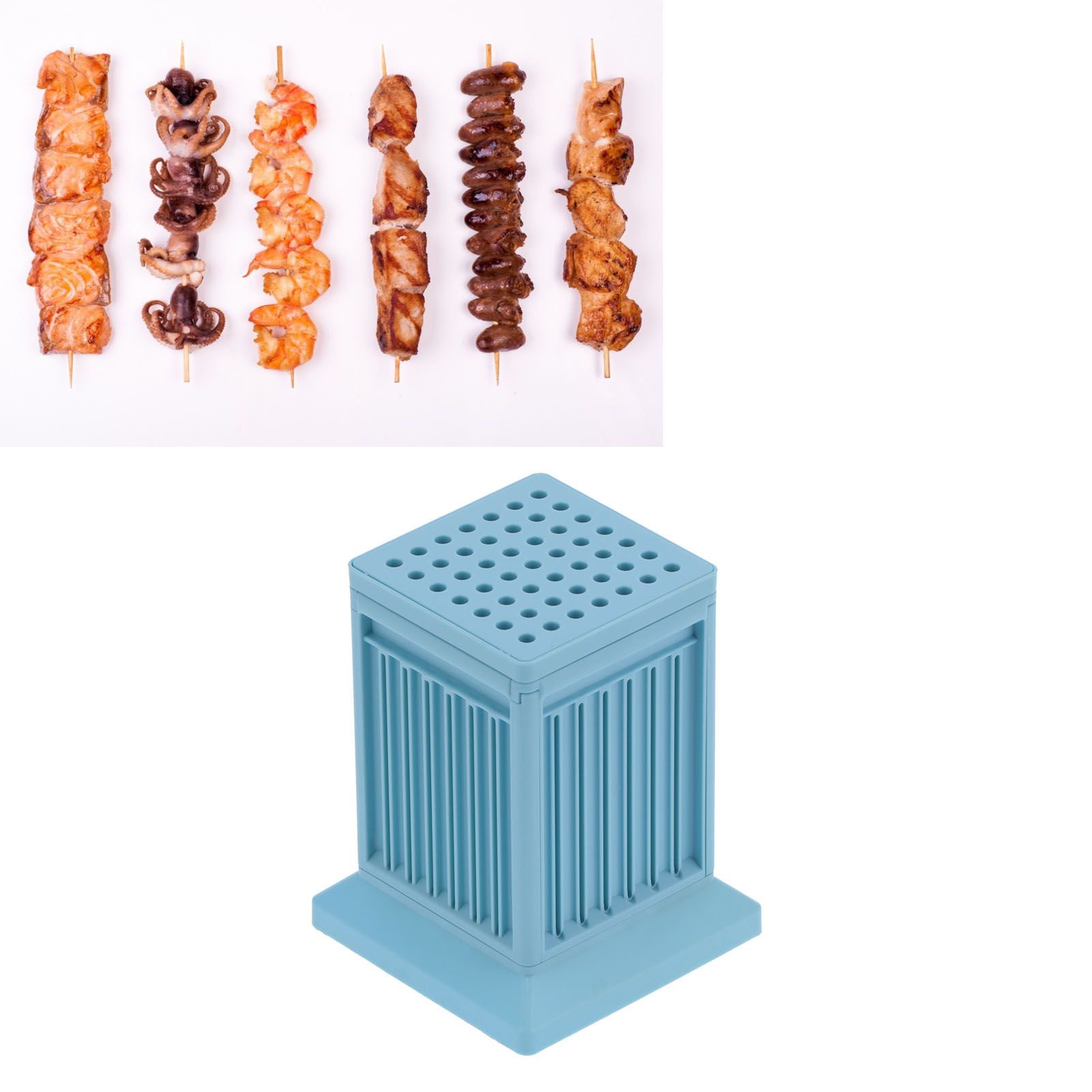49-Hole Skewer Maker Kebab Making Box Barbecue BBQ Skewer Making Tool for view 12