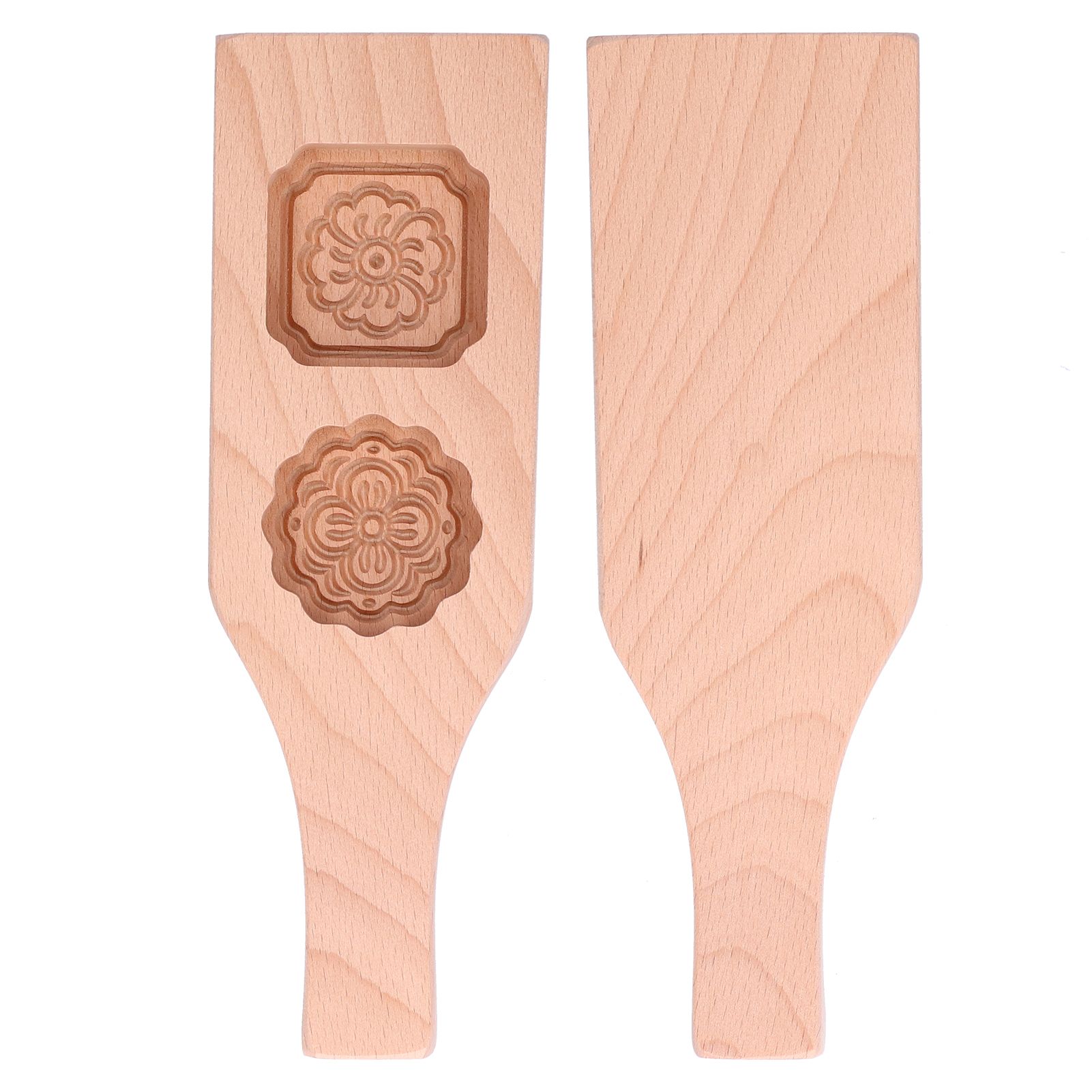Mooncake Mold 2 Holes Chinese Style Wooden HandMade Pastry Baking Mold for view 3