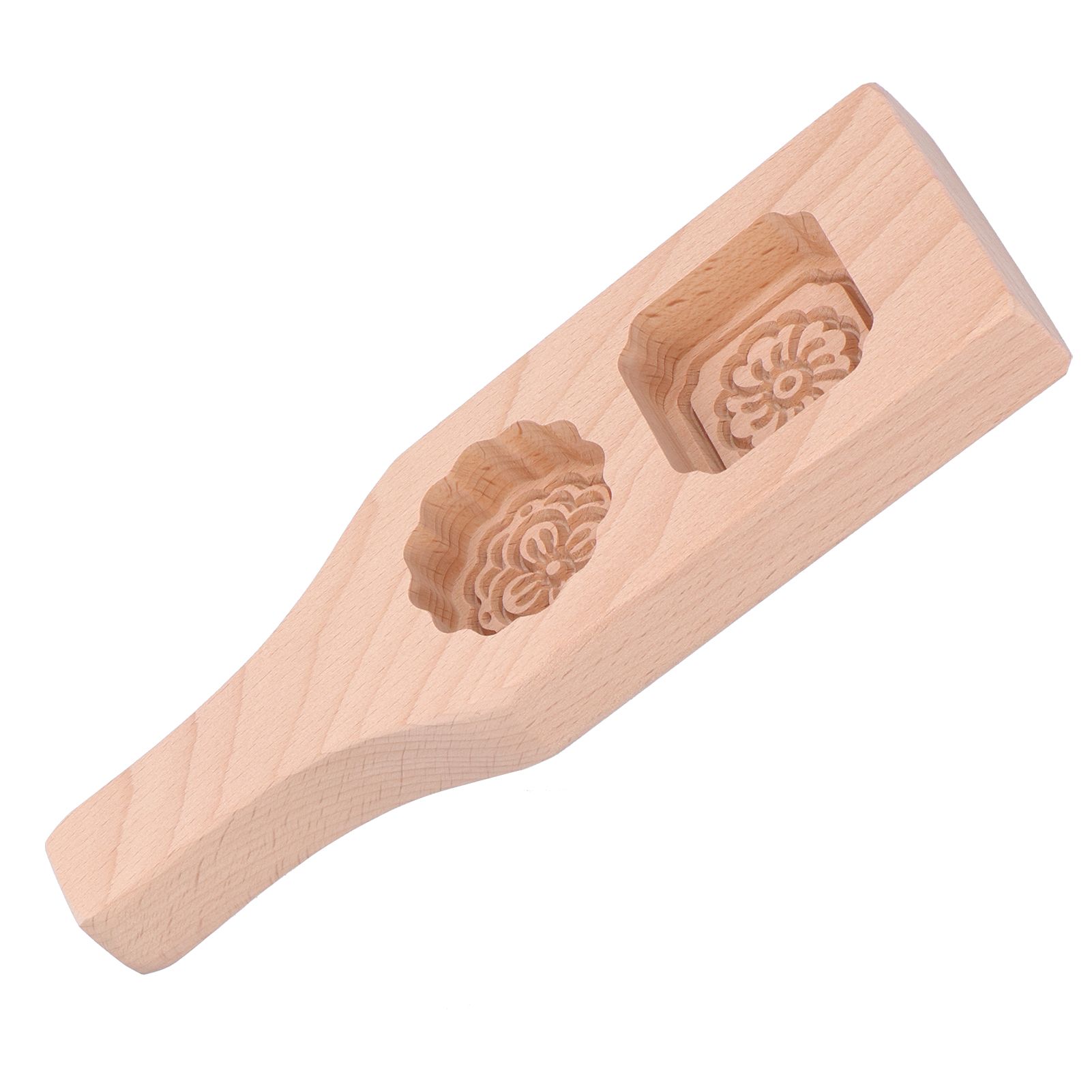 Mooncake Mold 2 Holes Chinese Style Wooden HandMade Pastry Baking Mold for view 5