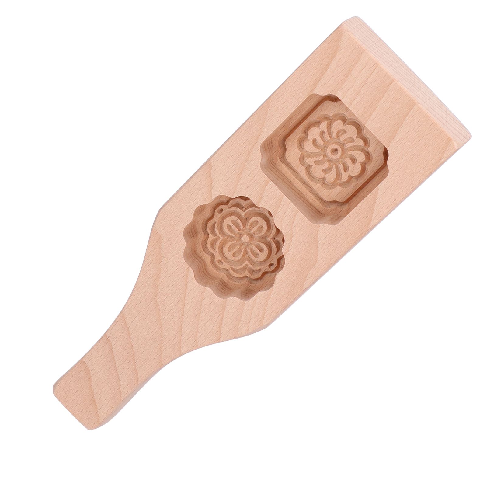 Mooncake Mold 2 Holes Chinese Style Wooden HandMade Pastry Baking Mold for view 10