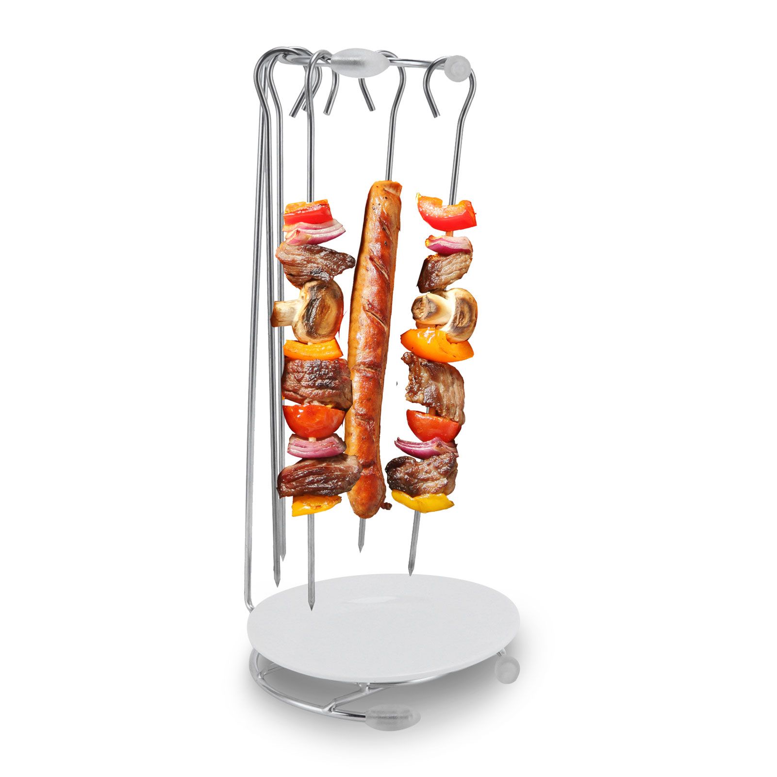 Barbecue Skewers Rack Stainless Steel BBQ Grill Rack Roaster Rotisserie view 11