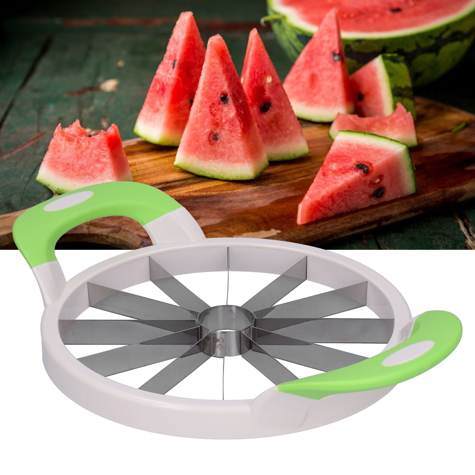 Watermelon Cutter Manual Stainless Steel Fruit Slicing Tool for Home Travel view 12