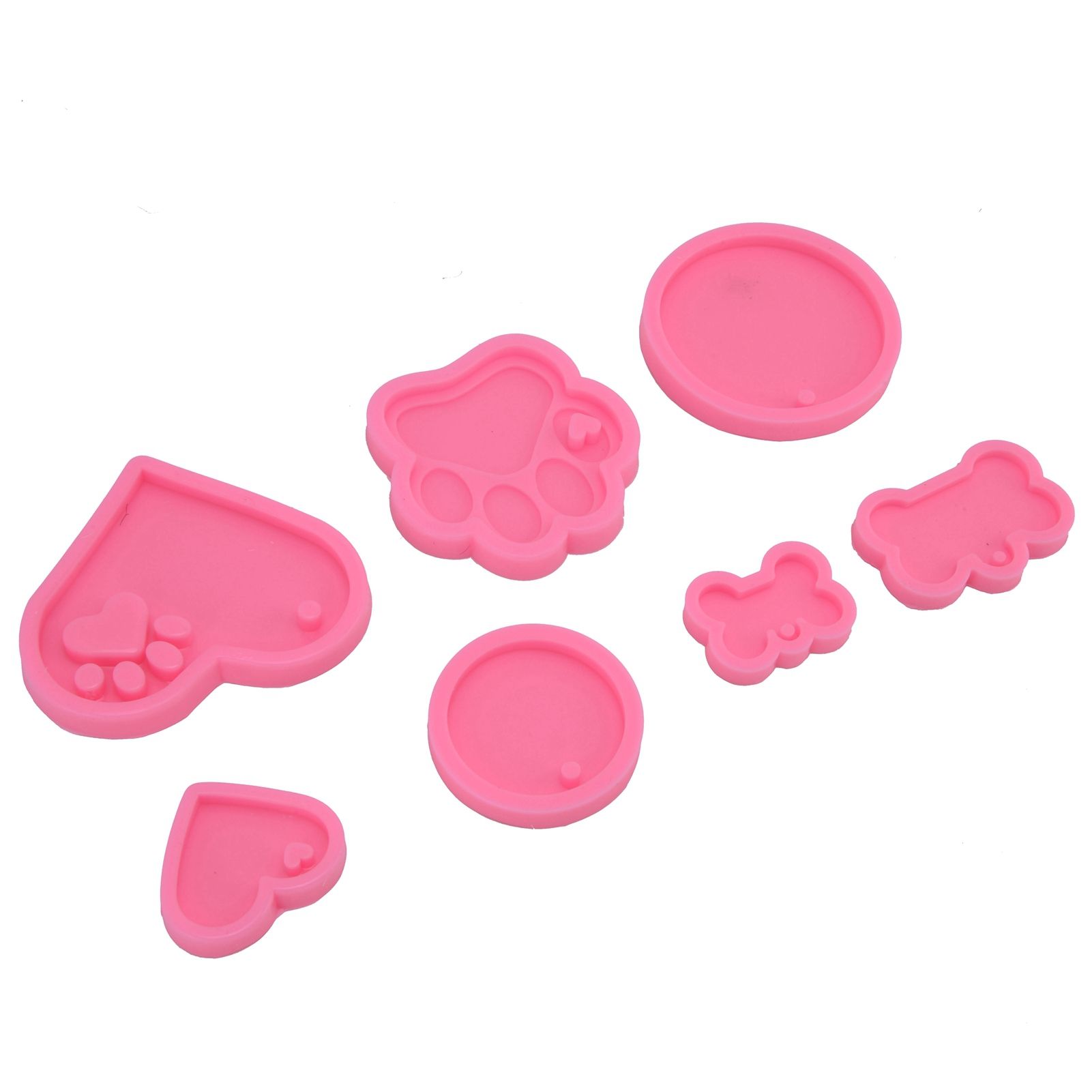 7Pcs/Set Silicone Chocolate Mold DIY Cute Fondant Mold Baking Tool for Bakery