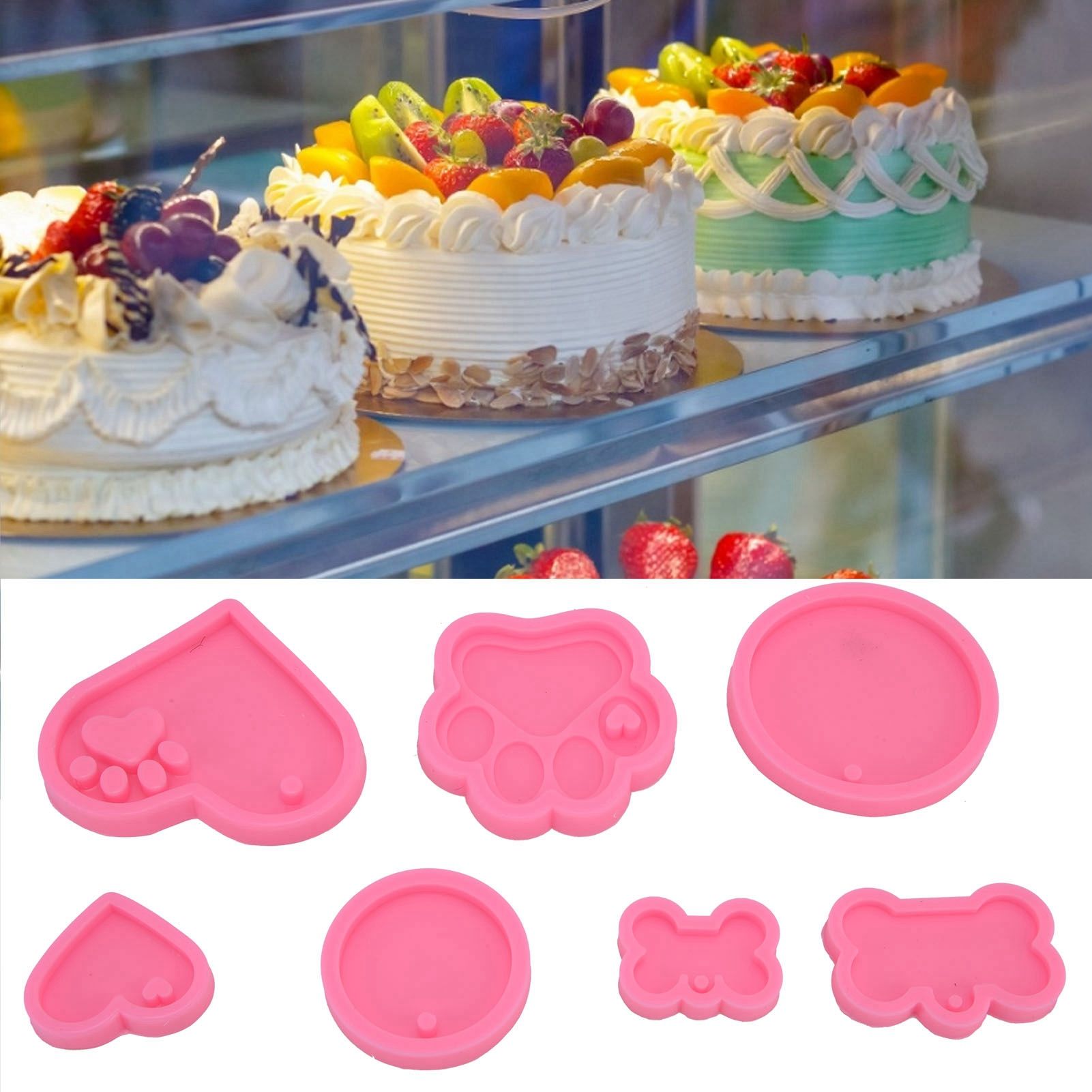 7Pcs/Set Silicone Chocolate Mold DIY Cute Fondant Mold Baking Tool for Bakery view 11