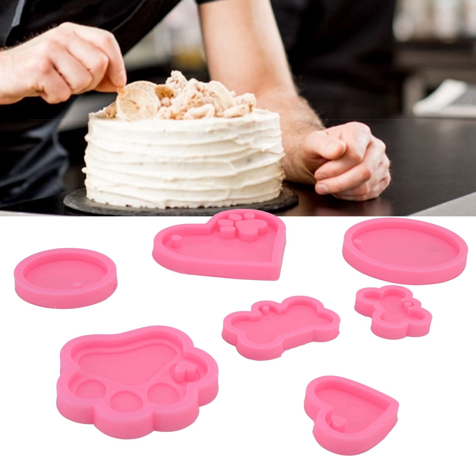 7Pcs/Set Silicone Chocolate Mold DIY Cute Fondant Mold Baking Tool for Bakery view 12