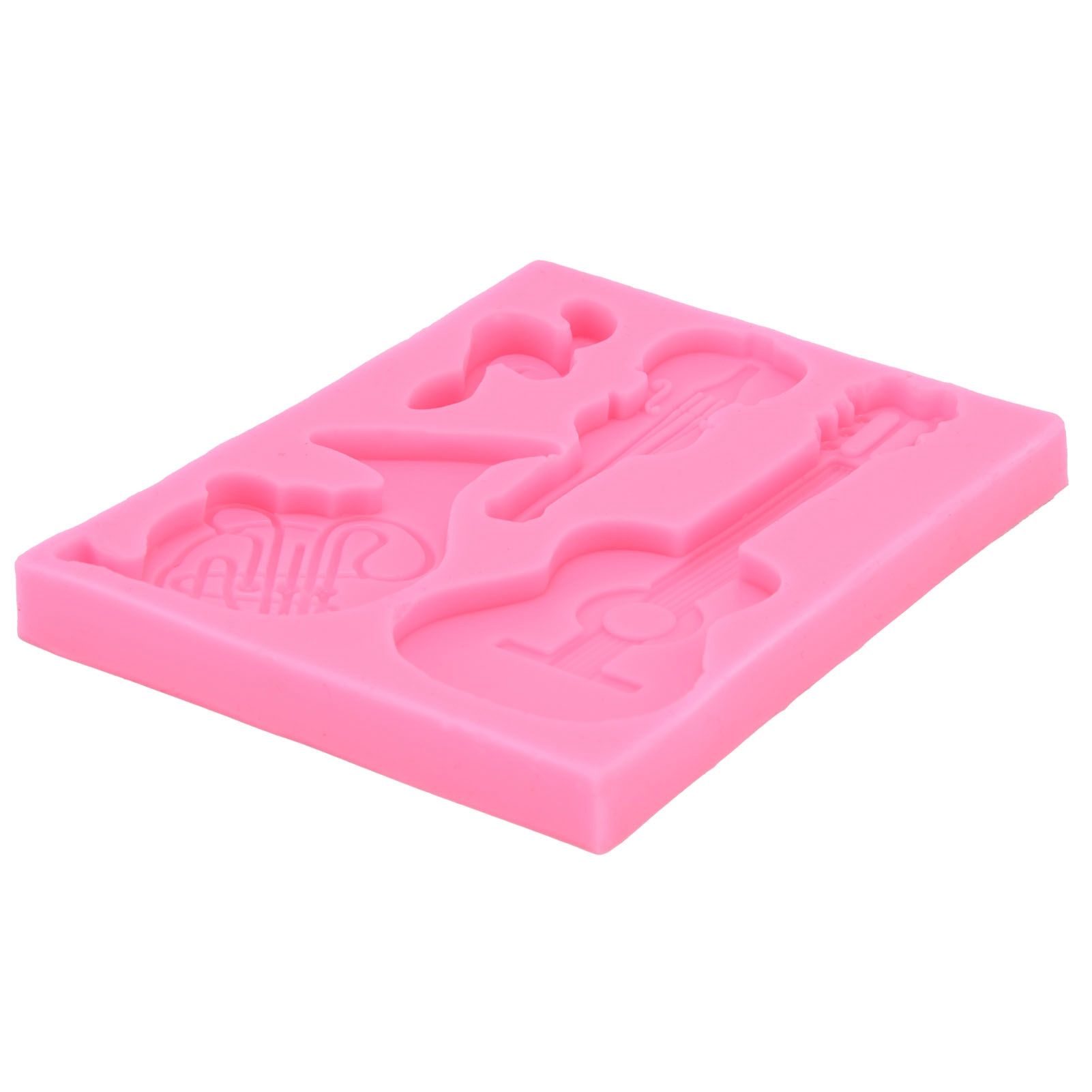 Guitar Shape Silicone Mold Chocolate Fondant Cake Decoration Mold for Home