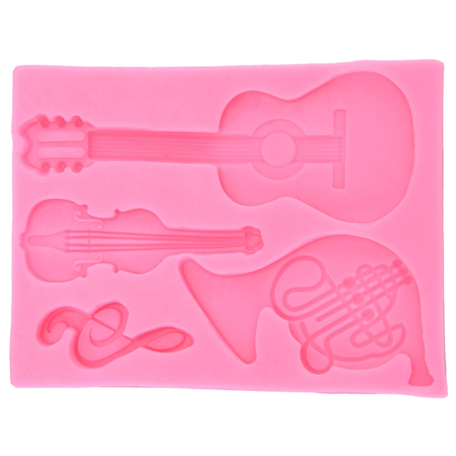 Guitar Shape Silicone Mold Chocolate Fondant Cake Decoration Mold for Home view 6
