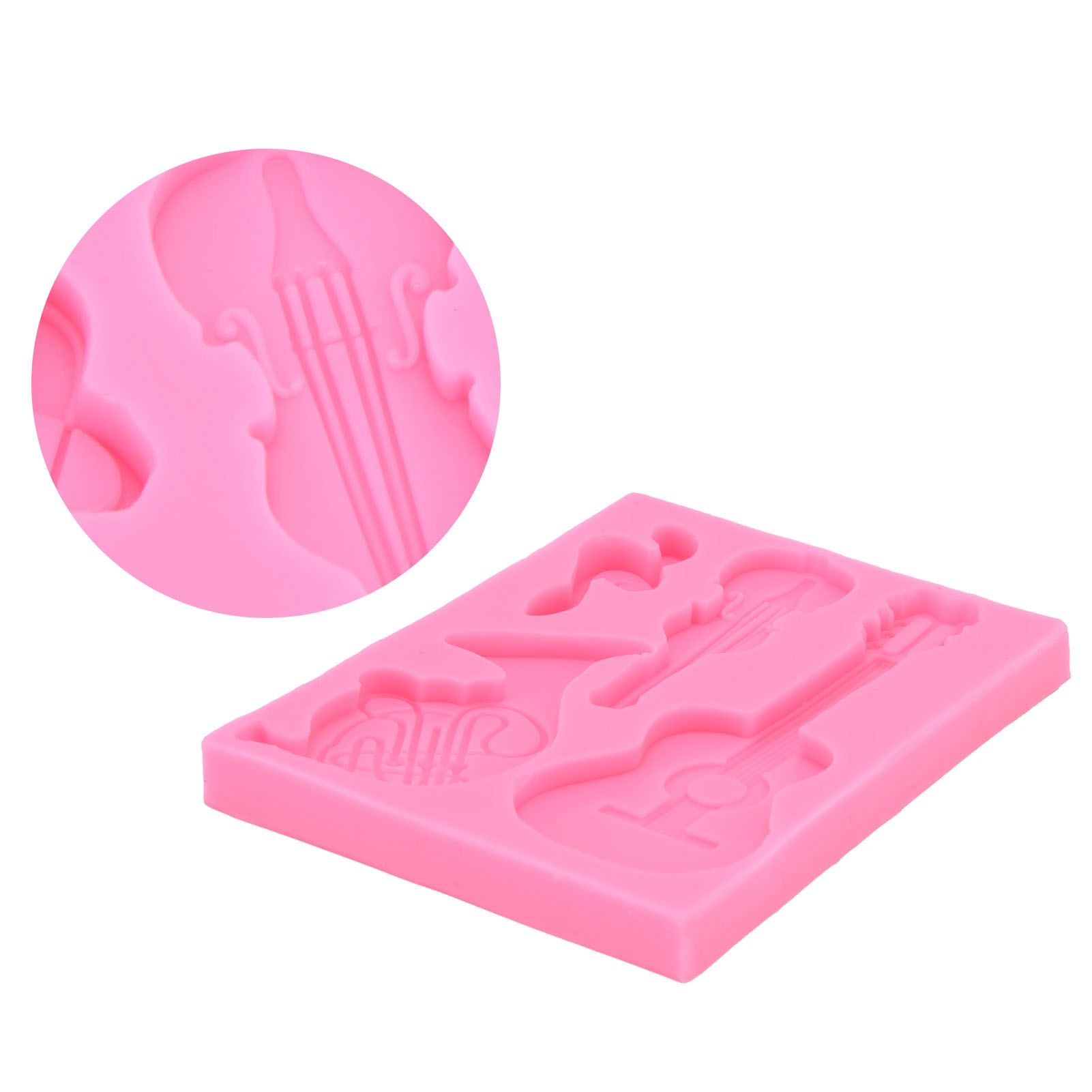 Guitar Shape Silicone Mold Chocolate Fondant Cake Decoration Mold for Home view 10