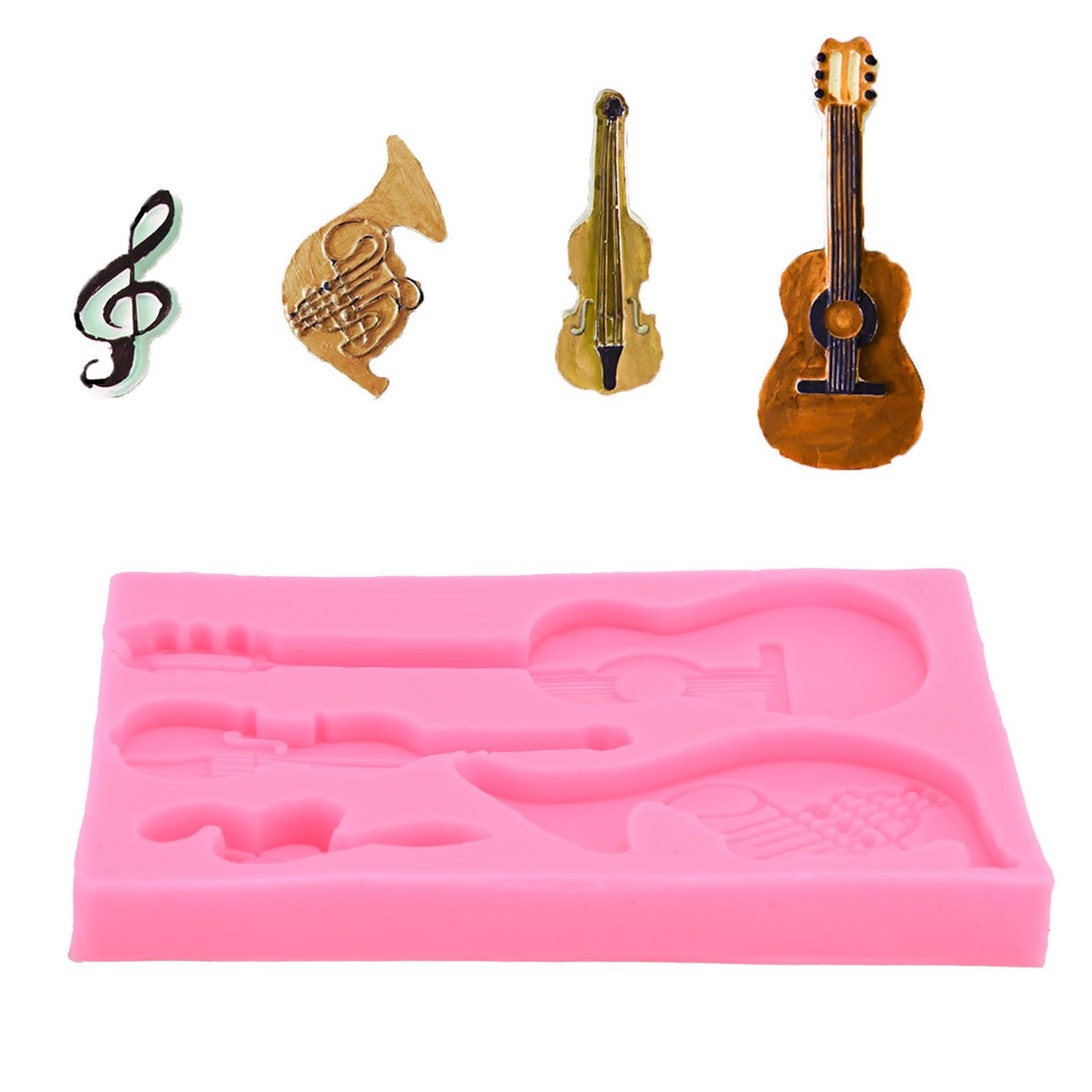Guitar Shape Silicone Mold Chocolate Fondant Cake Decoration Mold for Home view 11