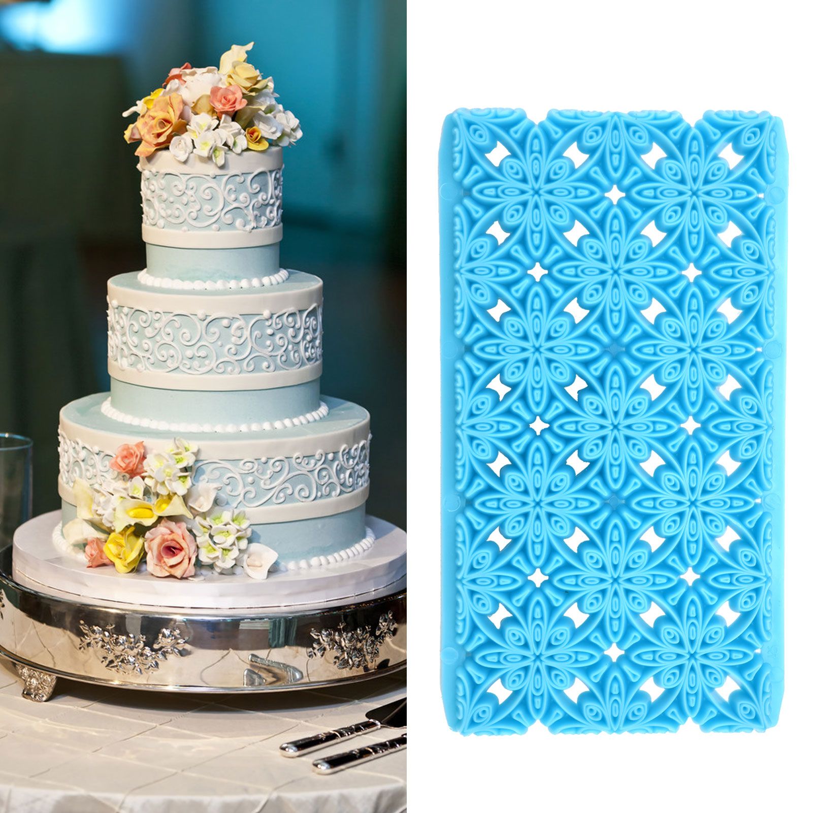 Plastic Embossing Mold DIY Fondant Cake Cutter Mold Baking Tool for Bakery view 12