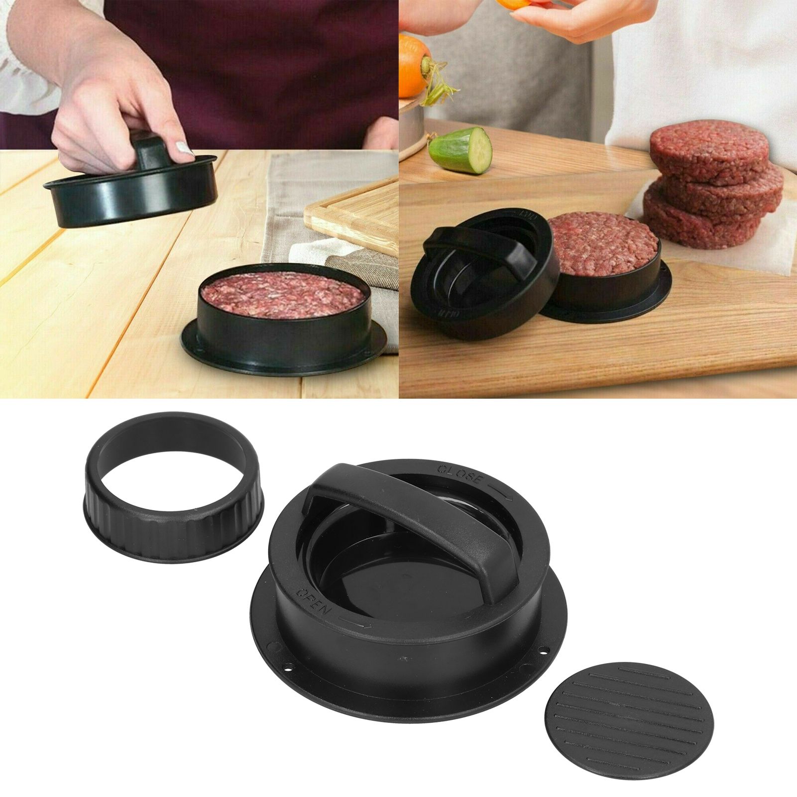 Hamburger Press Non Stick Round Patty Making Mold Cookware BBQ Kitchen view 11