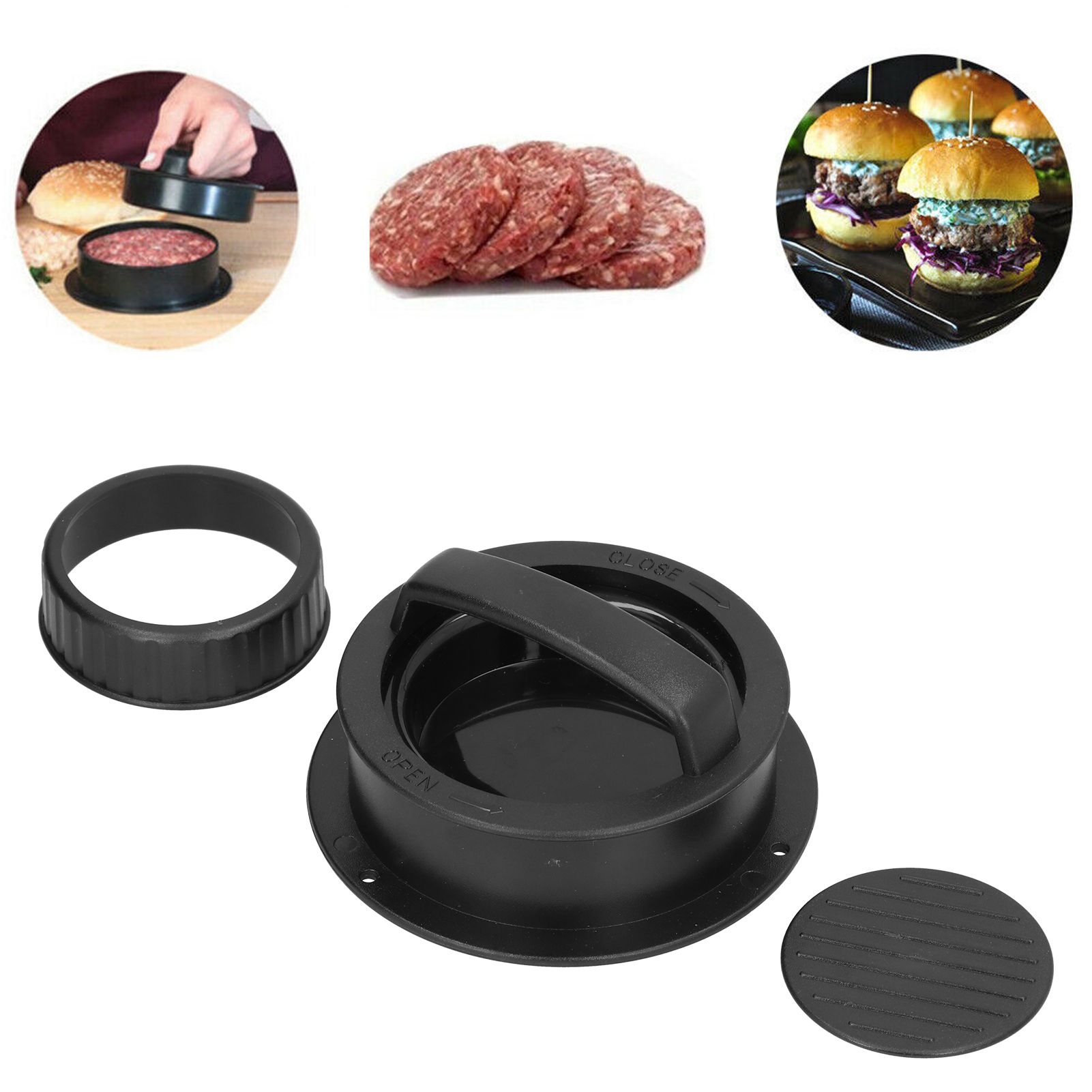 Hamburger Press Non Stick Round Patty Making Mold Cookware BBQ Kitchen view 12